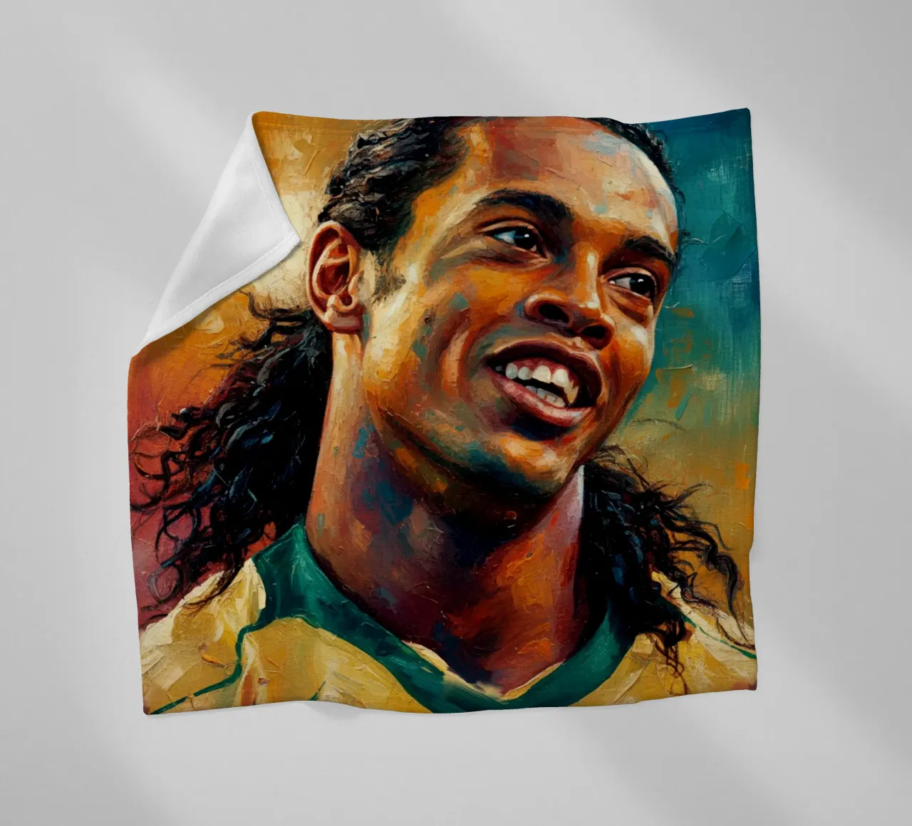 Ronaldinho con l'iconico sorriso coperta in pile da Lembayung art