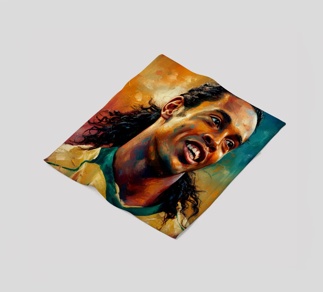 Ronaldinho con l'iconico sorriso coperta in pile da Lembayung art