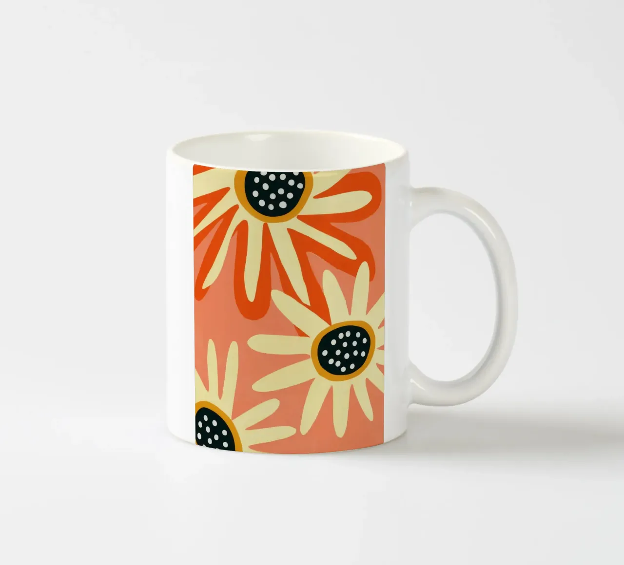 Margherite retrò | design anni '70 tazza in ceramica da Autofocus