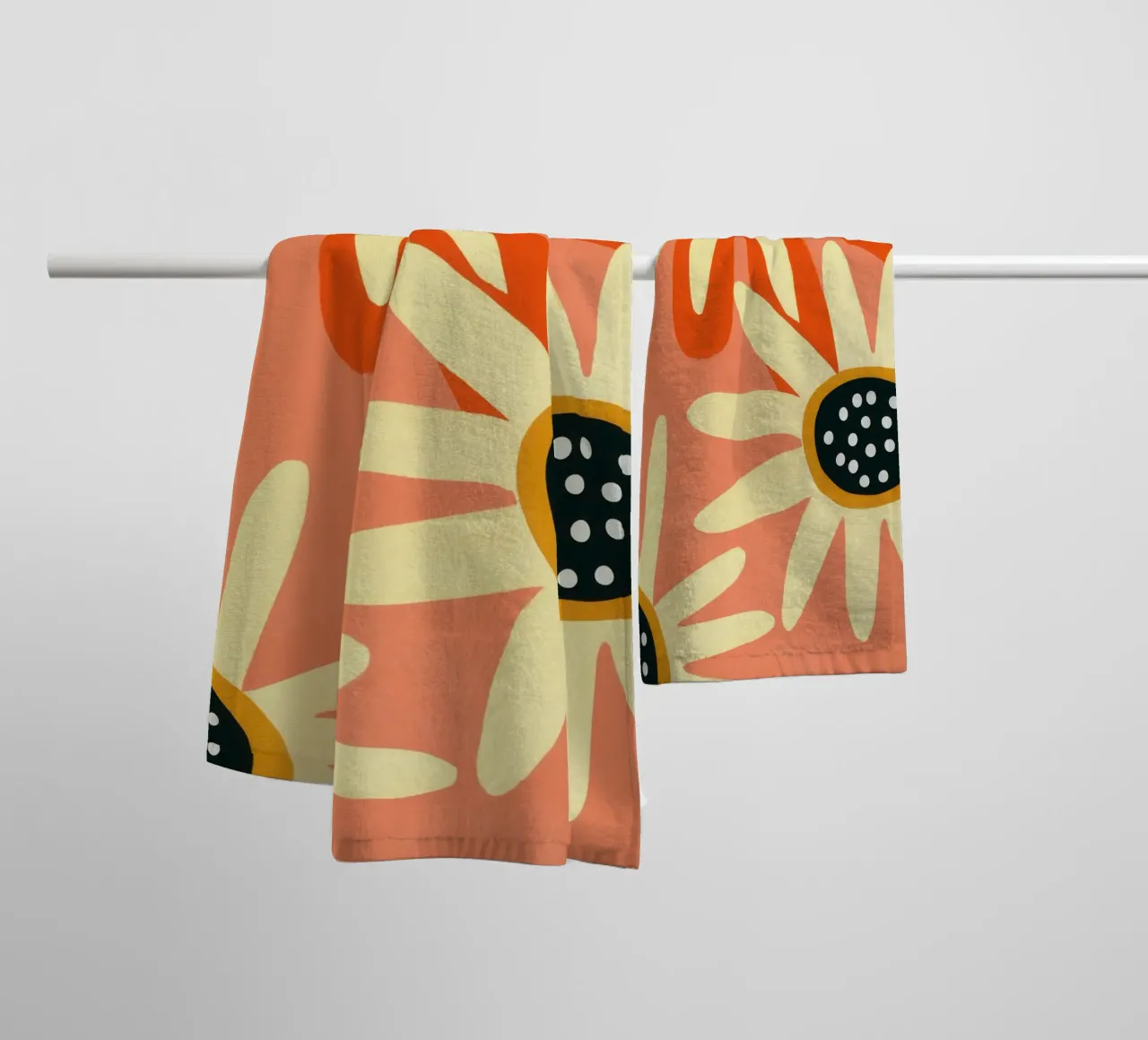 Margherite retrò | design anni '70 asciugamano da bagno da Autofocus