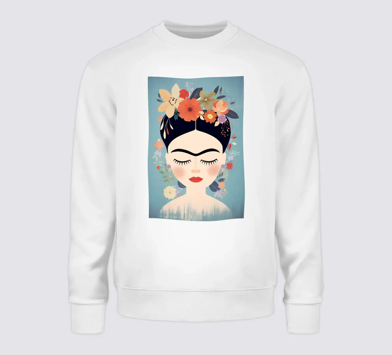 Blumige kleine Frida Kahlo Sweatshirt von Carinaprint