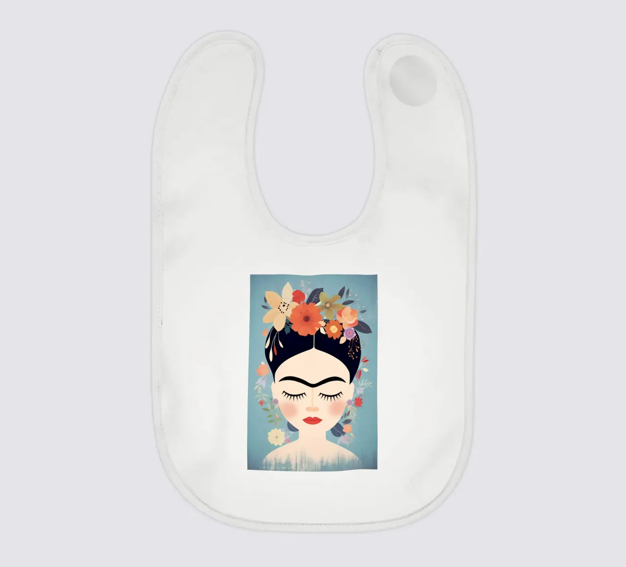 Blumige kleine Frida Kahlo Babylätzchen von Carinaprint