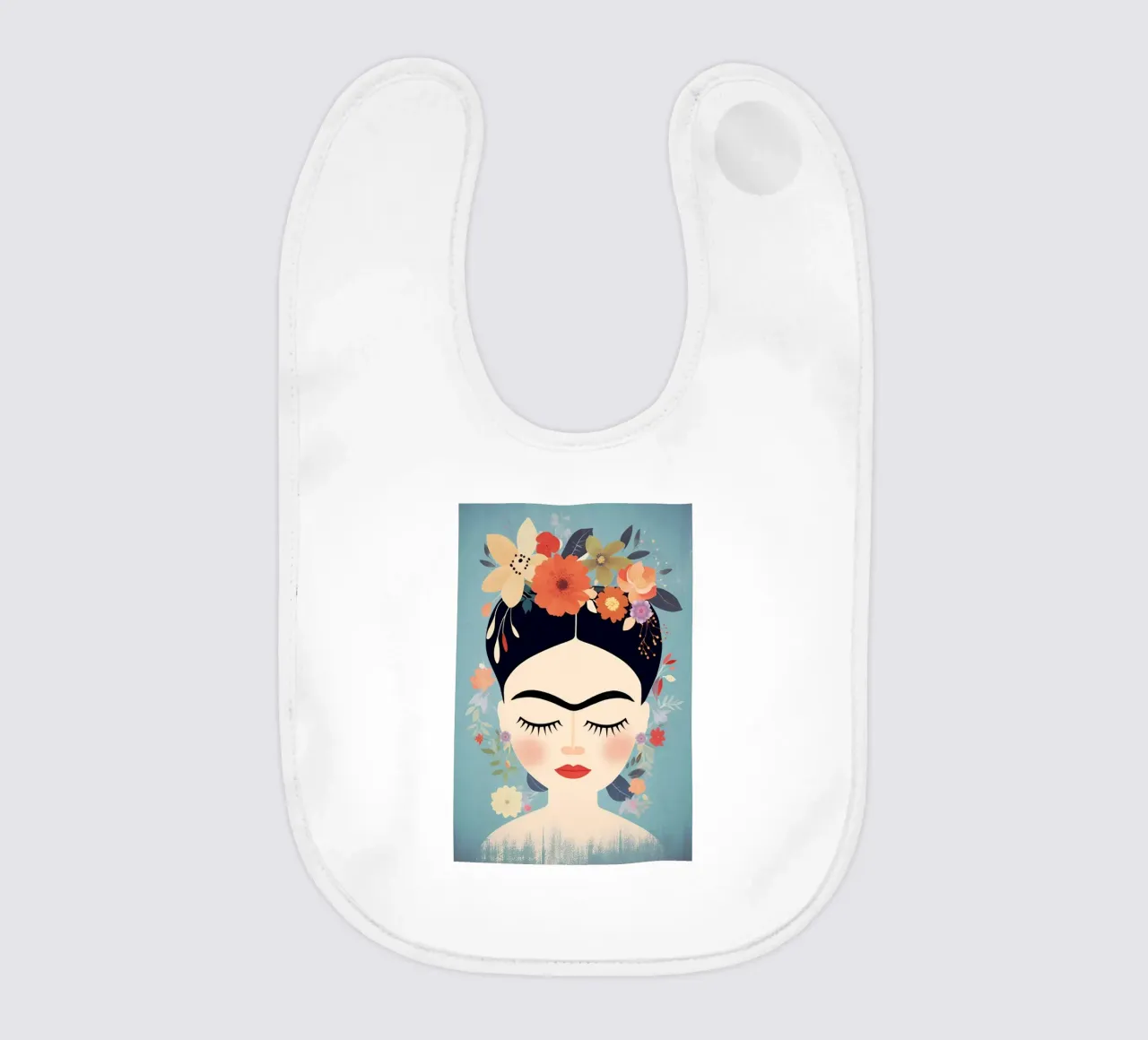 La piccola Frida Kahlo fiorita bavaglino da Carinaprint