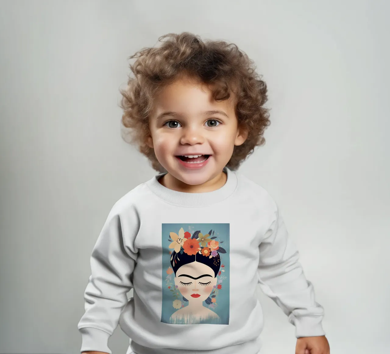 Blumige kleine Frida Kahlo Baby Sweatshirt von Carinaprint
