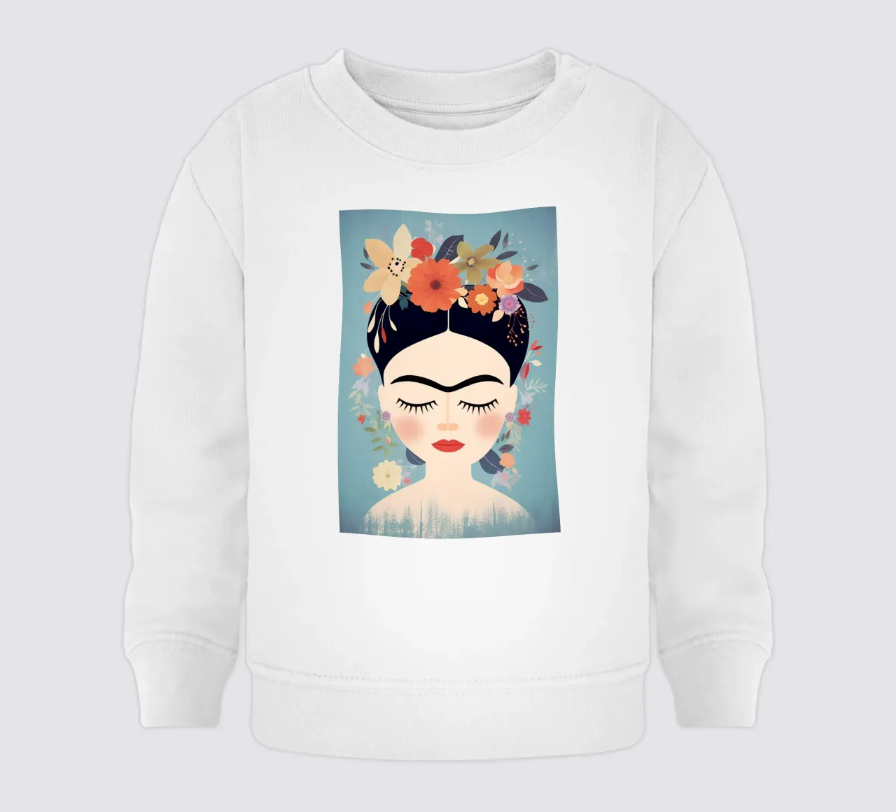 Blumige kleine Frida Kahlo Baby Sweatshirt von Carinaprint