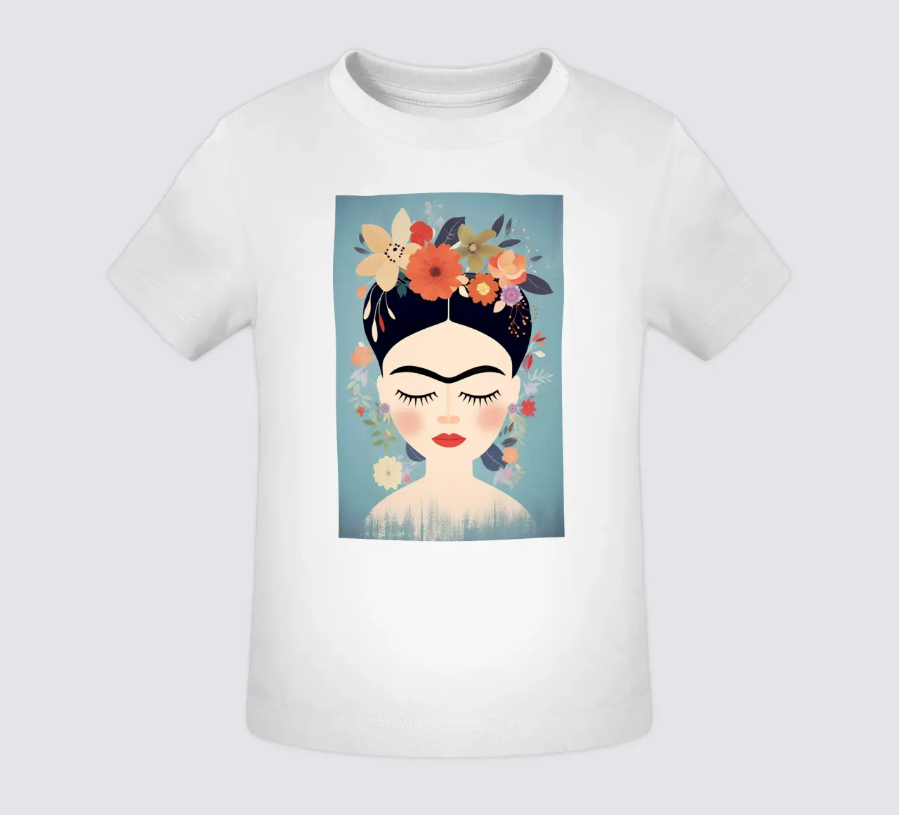 Blumige kleine Frida Kahlo Baby T-Shirt von Carinaprint
