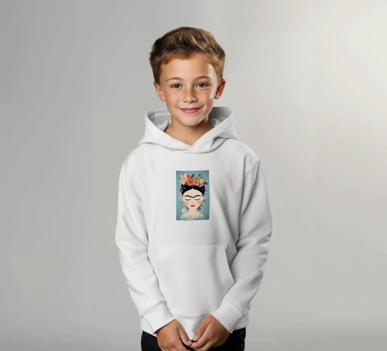 Blumige kleine Frida Kahlo Kinder Hoodie von Carinaprint
