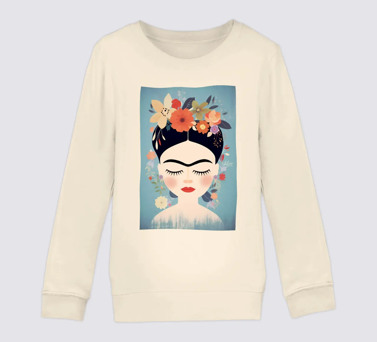 Blumige kleine Frida Kahlo Kinder Sweatshirt von Carinaprint