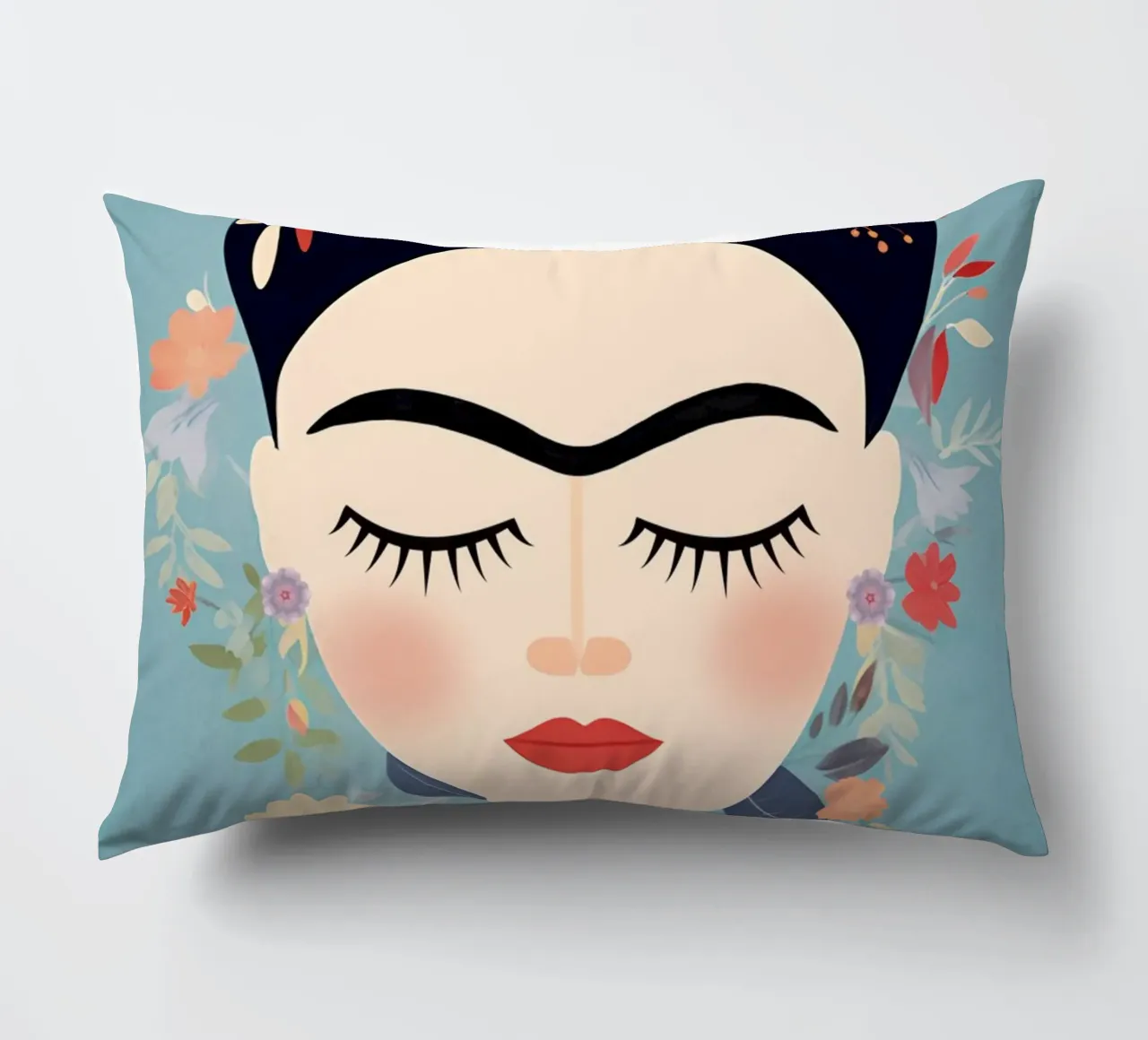 Blumige kleine Frida Kahlo Kissen von Carinaprint