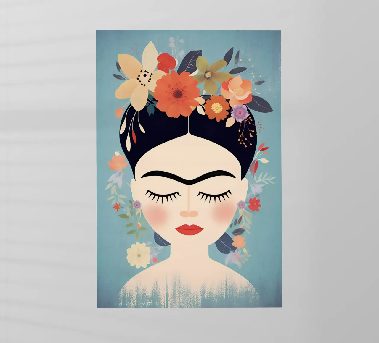 Blumige kleine Frida Kahlo Backlit Folie von Carinaprint