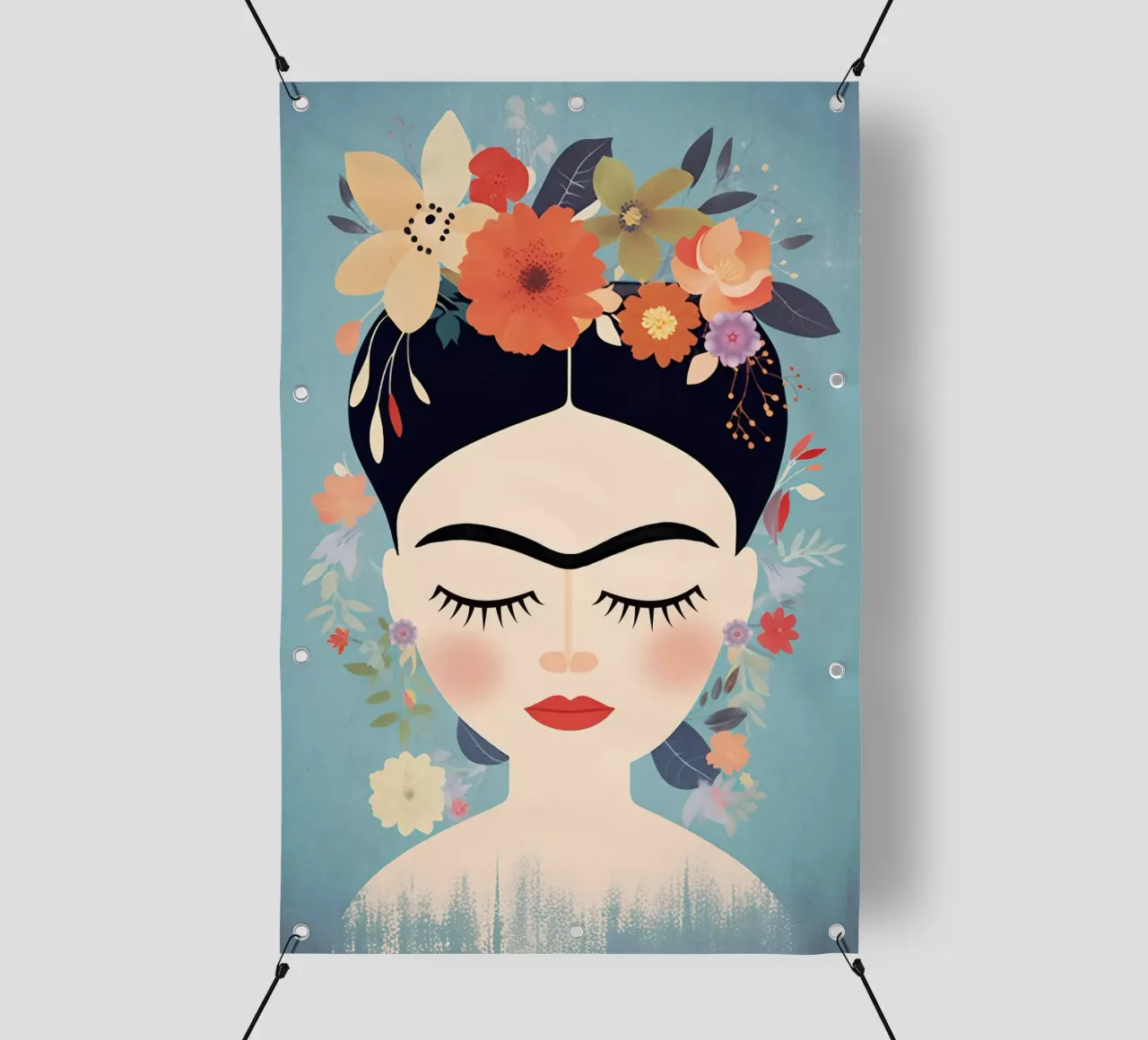 Blumige kleine Frida Kahlo PVC Plane von Carinaprint