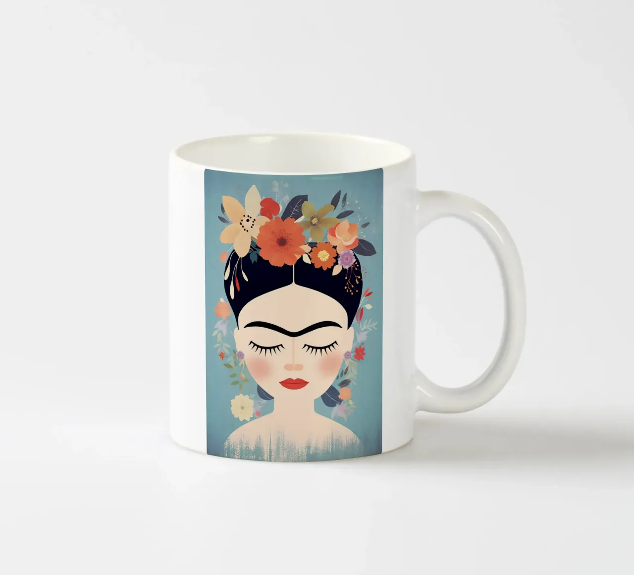 La piccola Frida Kahlo fiorita tazza in ceramica da Carinaprint