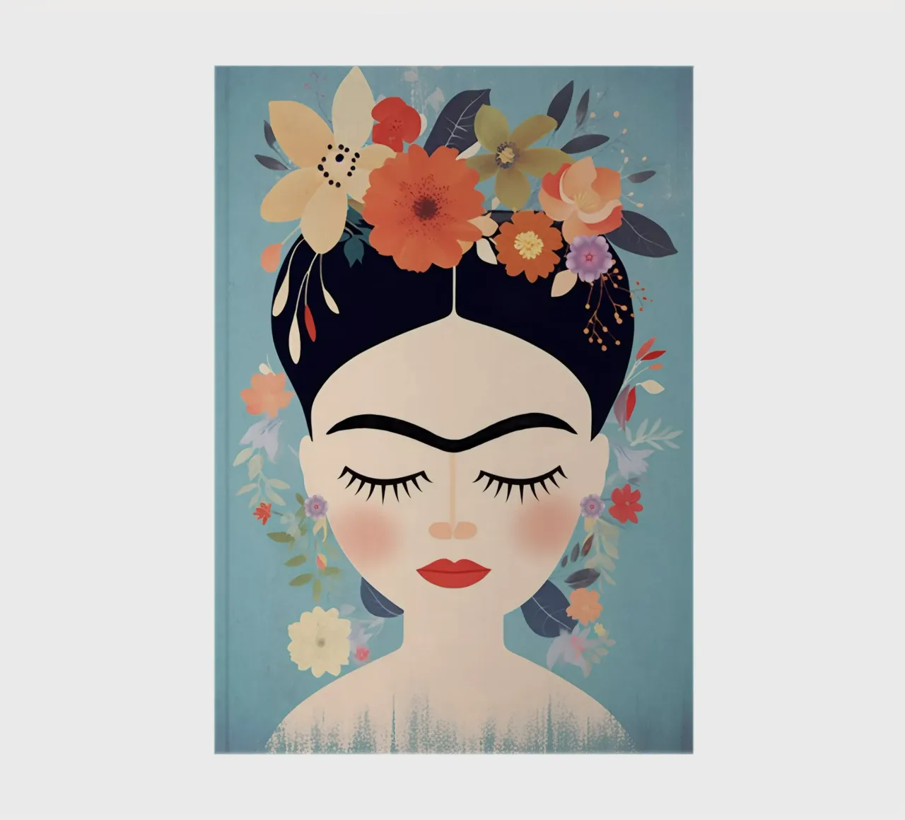 Blumige kleine Frida Kahlo Notizbuch von Carinaprint