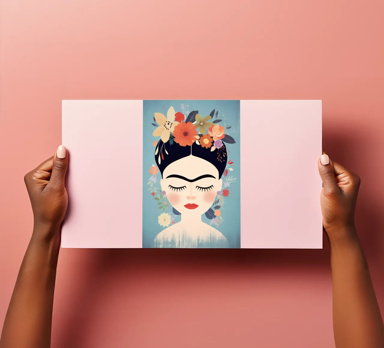 Blumige kleine Frida Kahlo Stickerbogen von Carinaprint