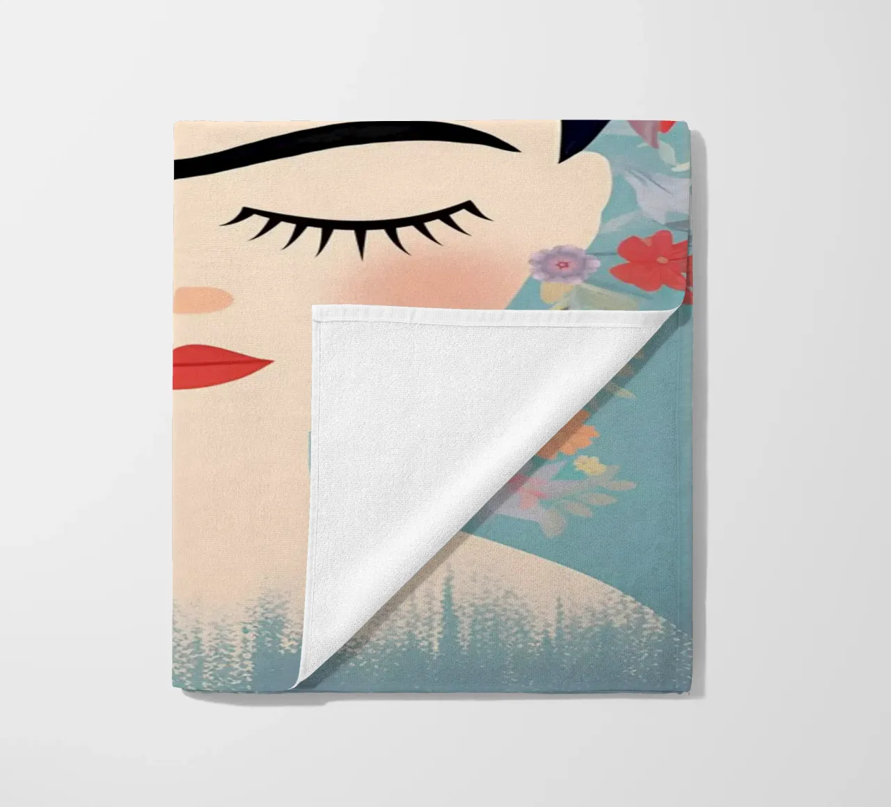 Blumige kleine Frida Kahlo Strandtuch von Carinaprint