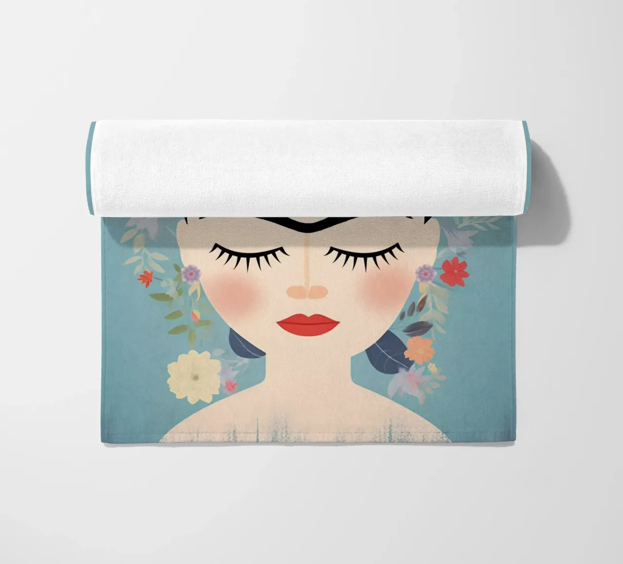 Blumige kleine Frida Kahlo Strandtuch von Carinaprint