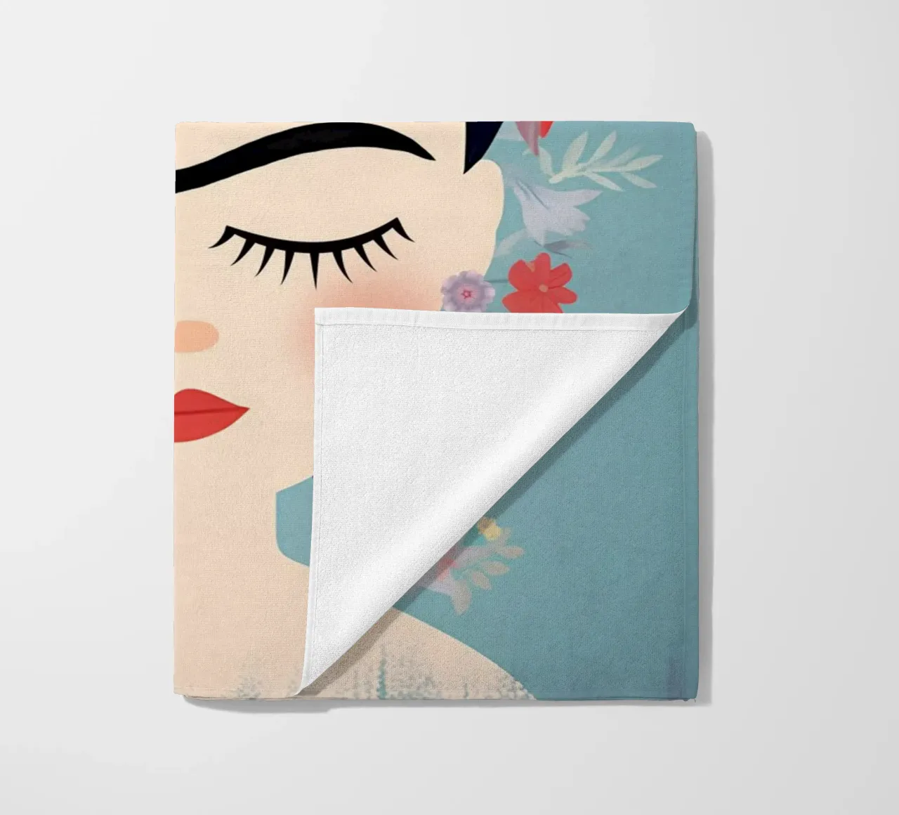 Blumige kleine Frida Kahlo Strandtuch von Carinaprint
