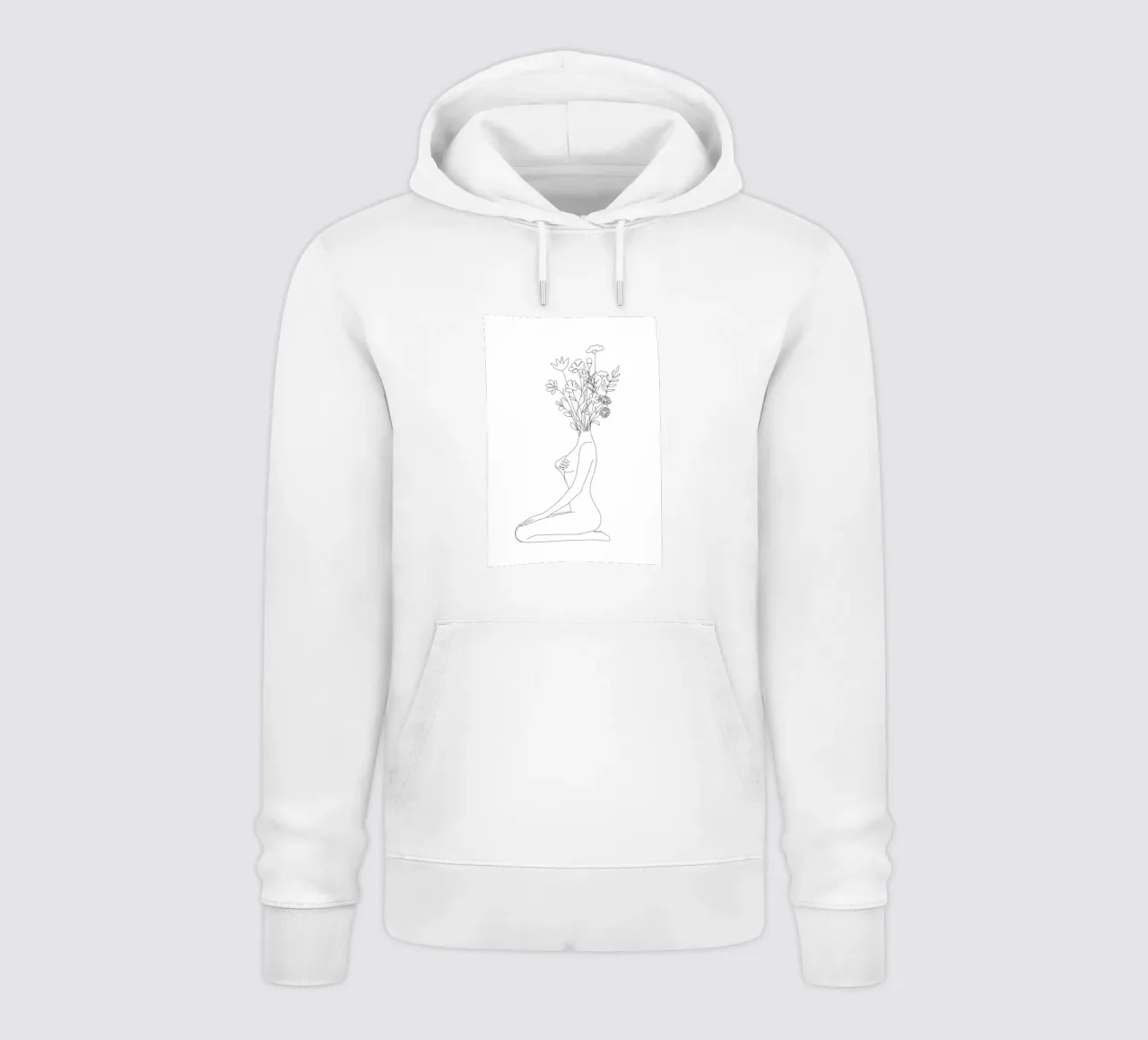 Minimal Line Bloom Hoodie von Nadjaa