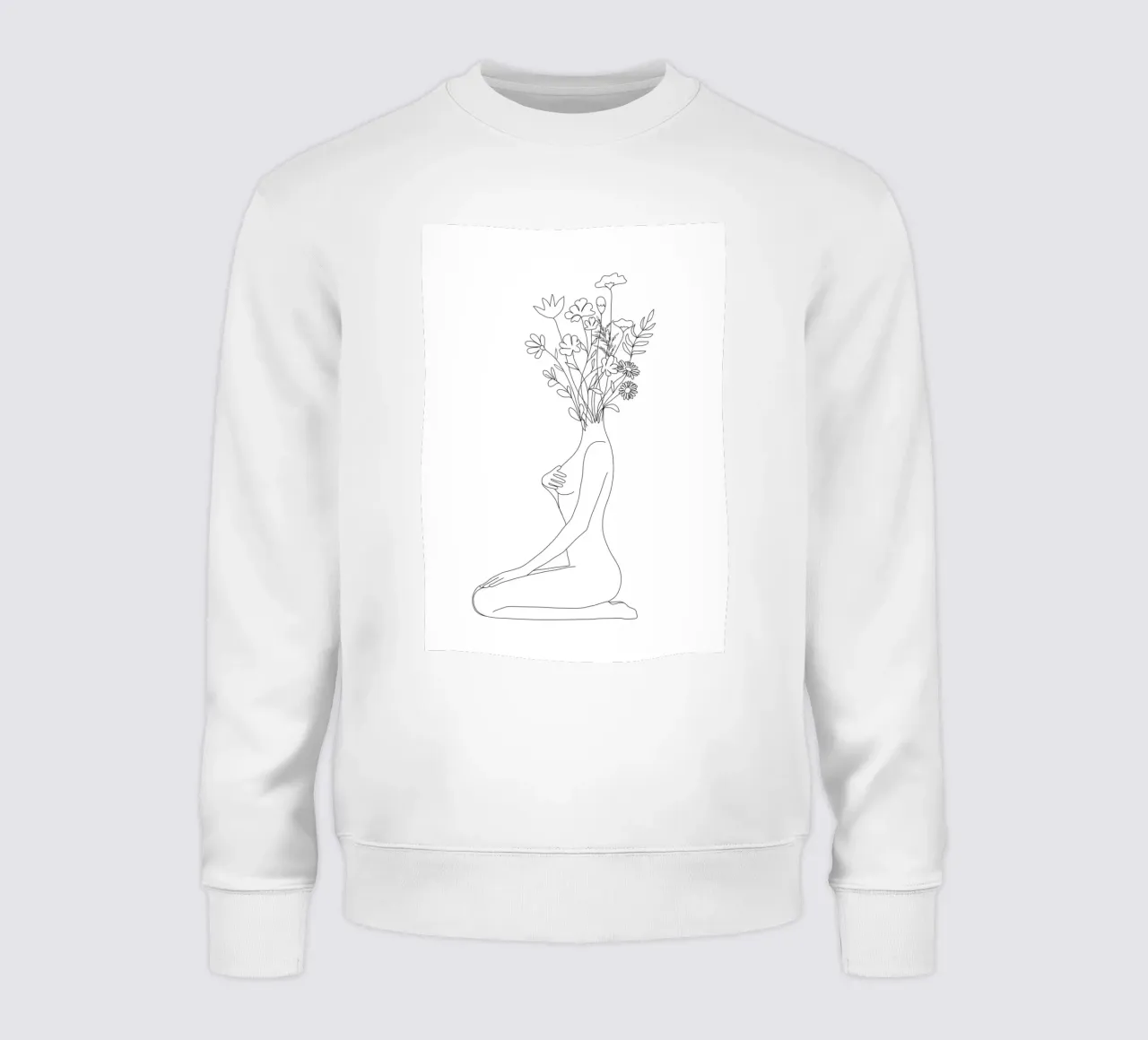 Minimal Line Bloom felpa da Nadjaa