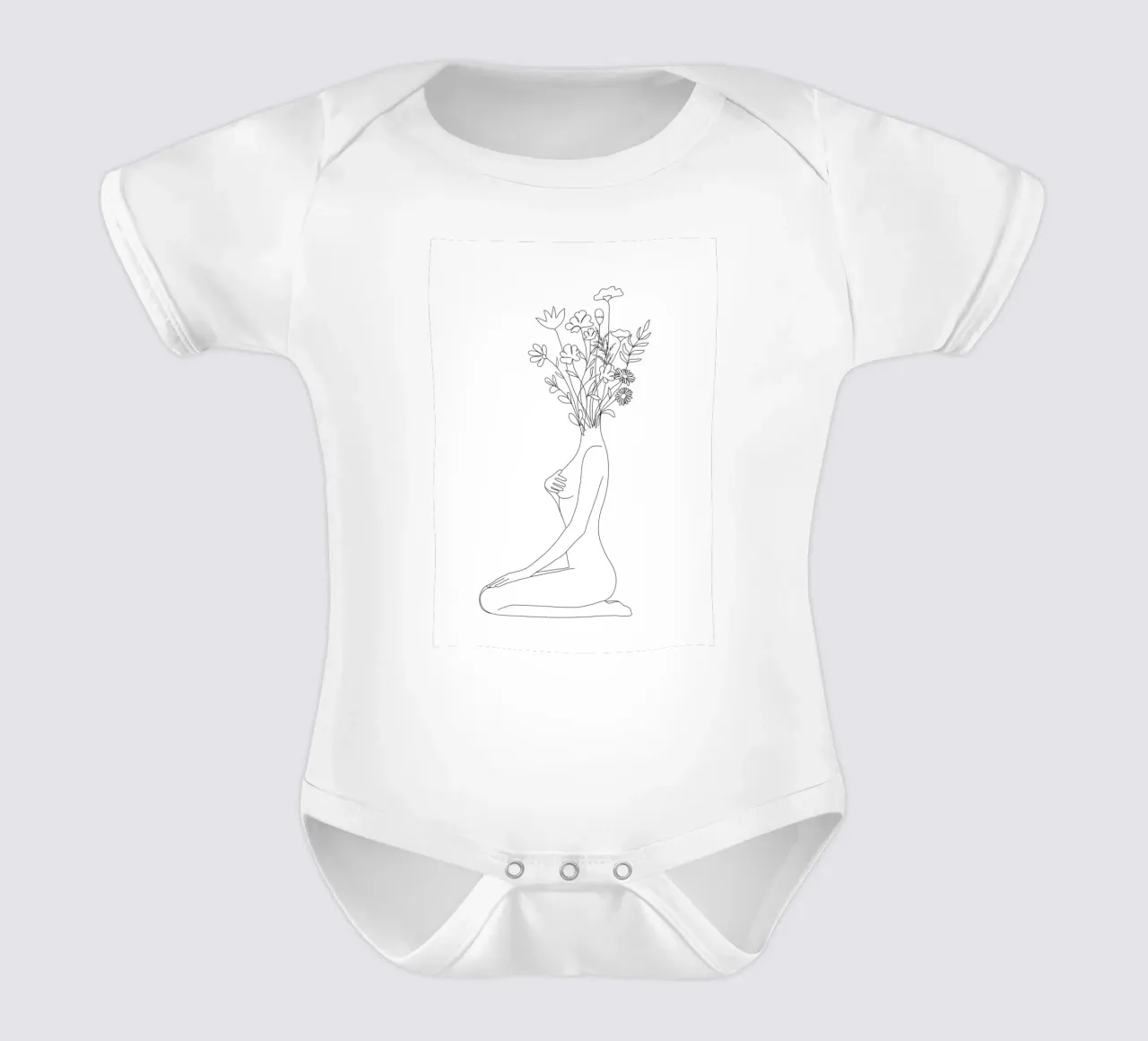 Minimal Line Bloom body neonato maniche corte da Nadjaa