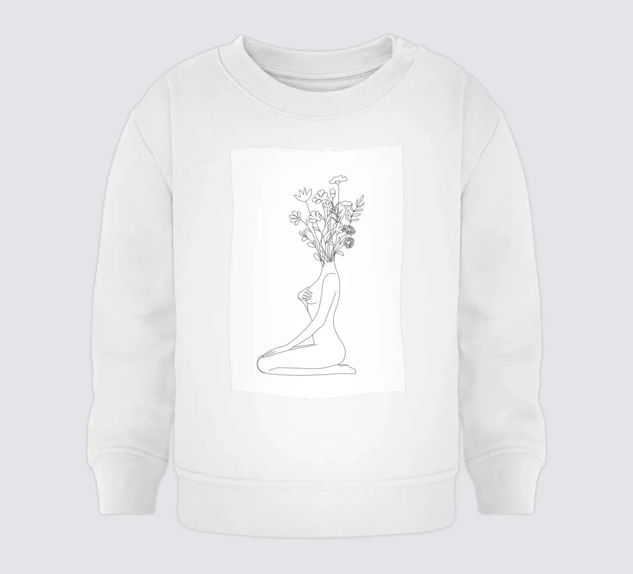 Minimal Line Bloom Baby Sweatshirt von Nadjaa