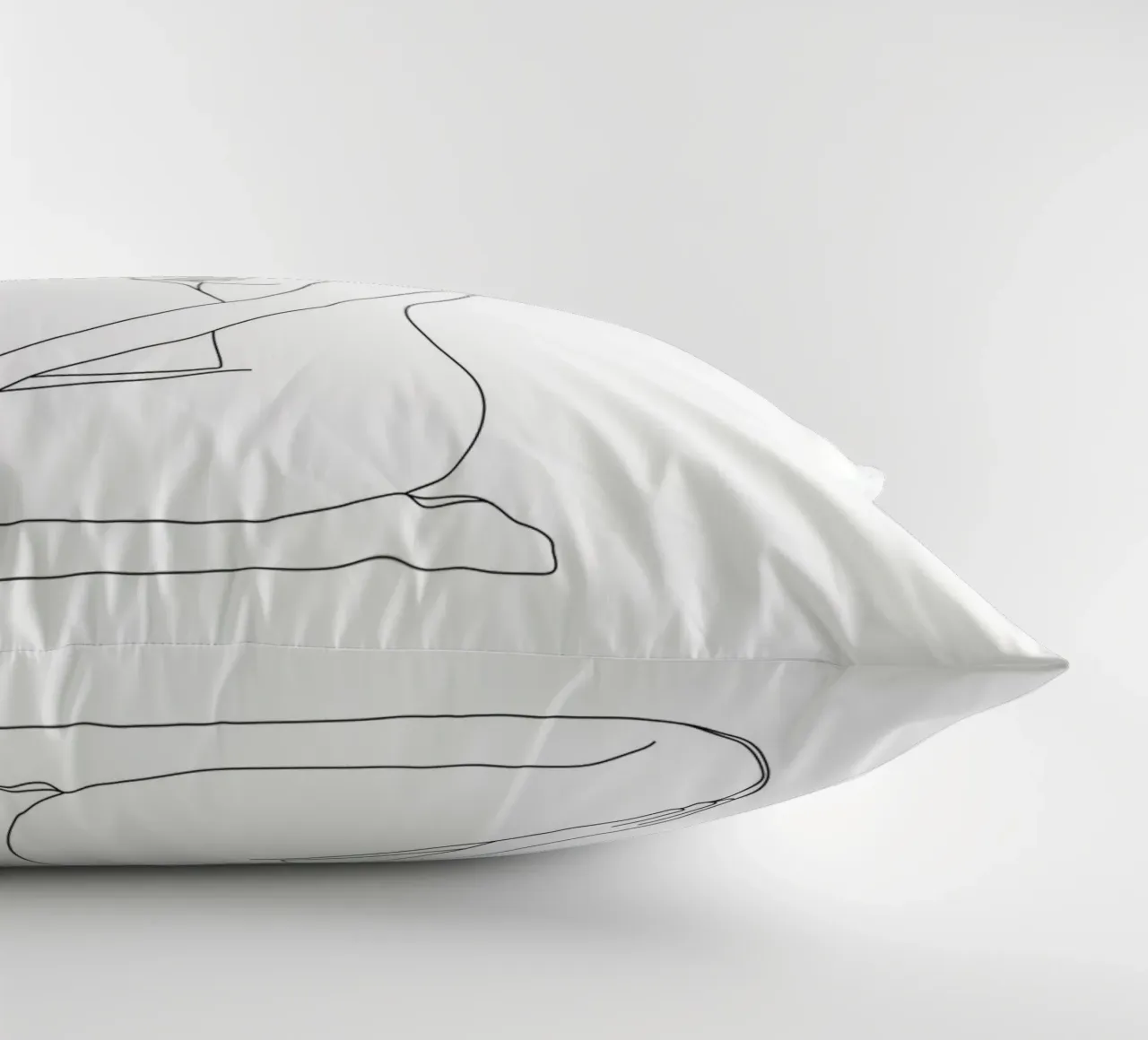 Minimal Line Bloom decorative cushion by Nadjaa