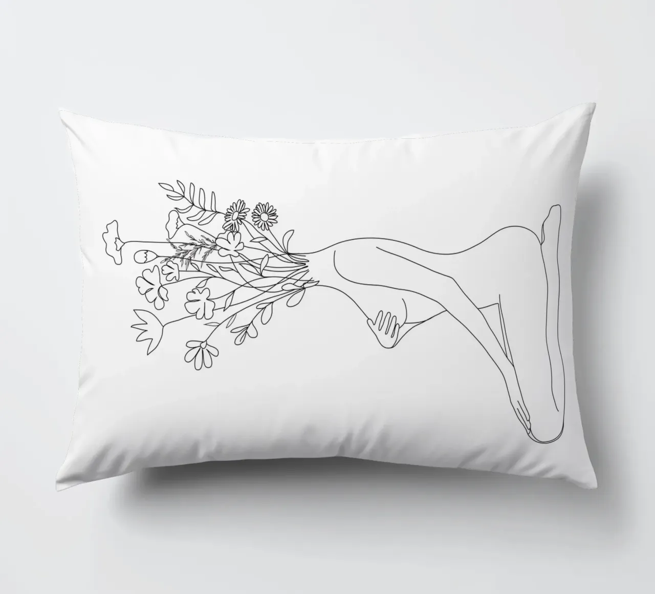 Minimal Line Bloom decorative cushion by Nadjaa