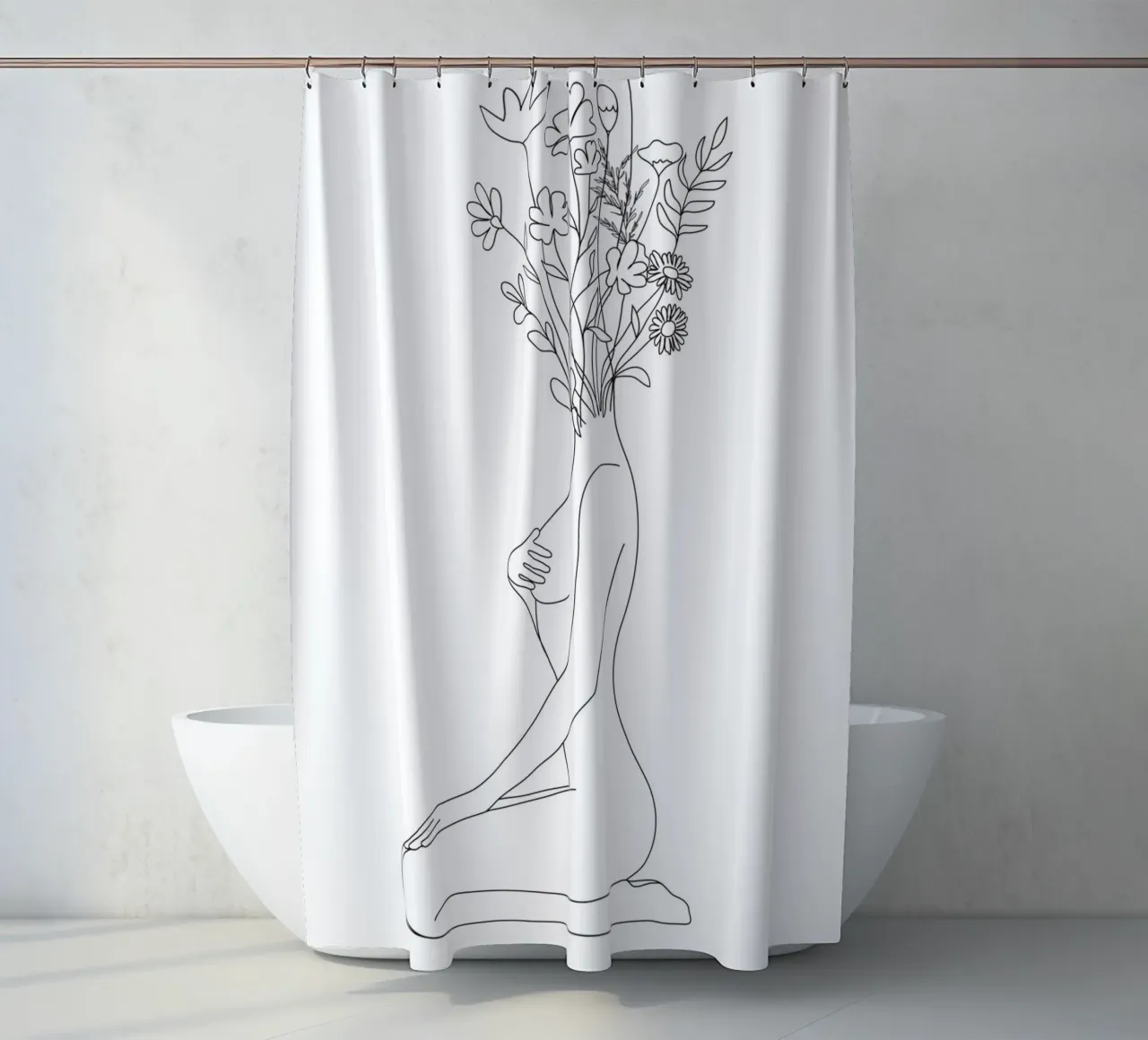 Minimal Line Bloom tenda da doccia da Nadjaa