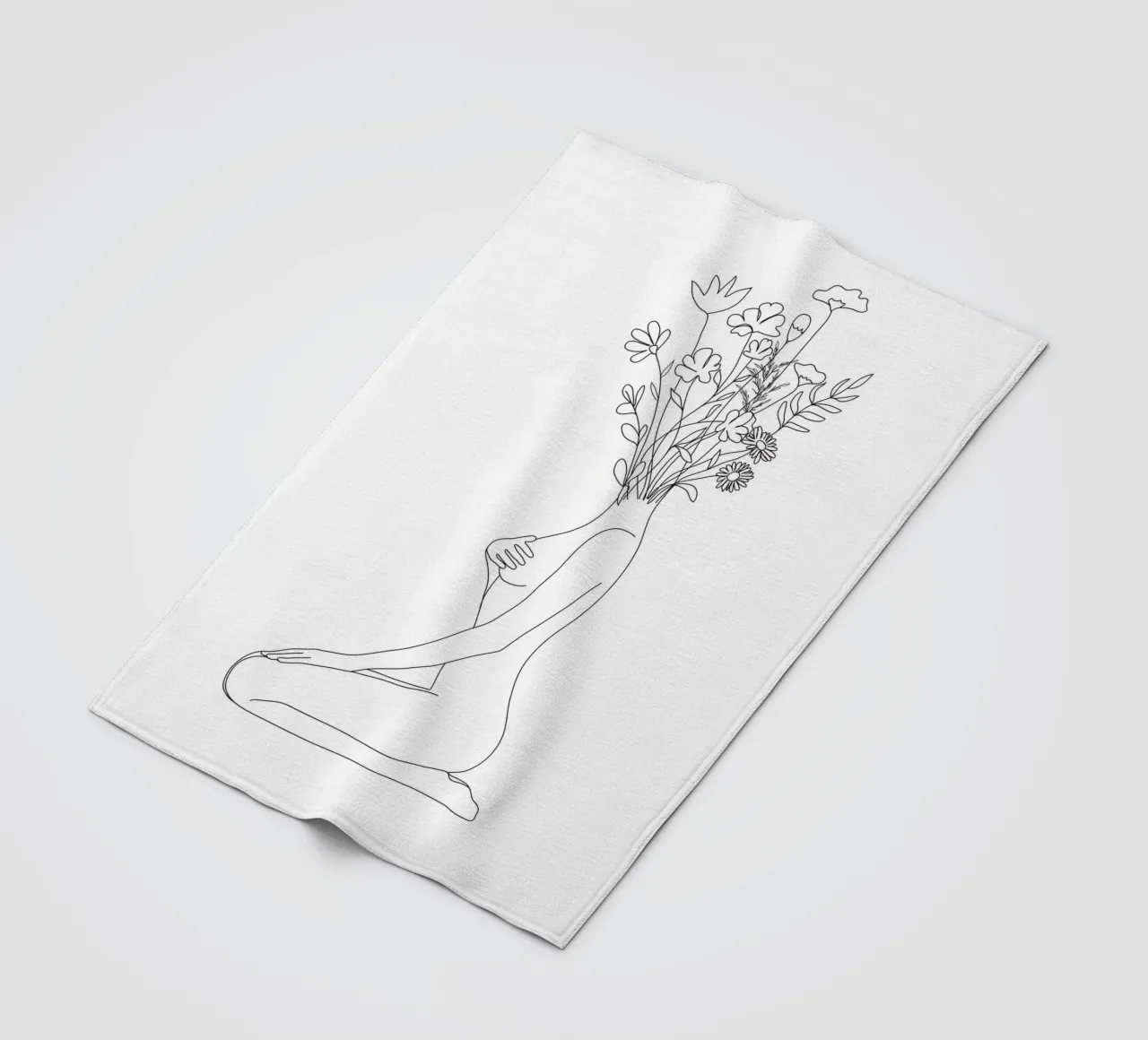 Minimal Line Bloom coperta in pile da Nadjaa