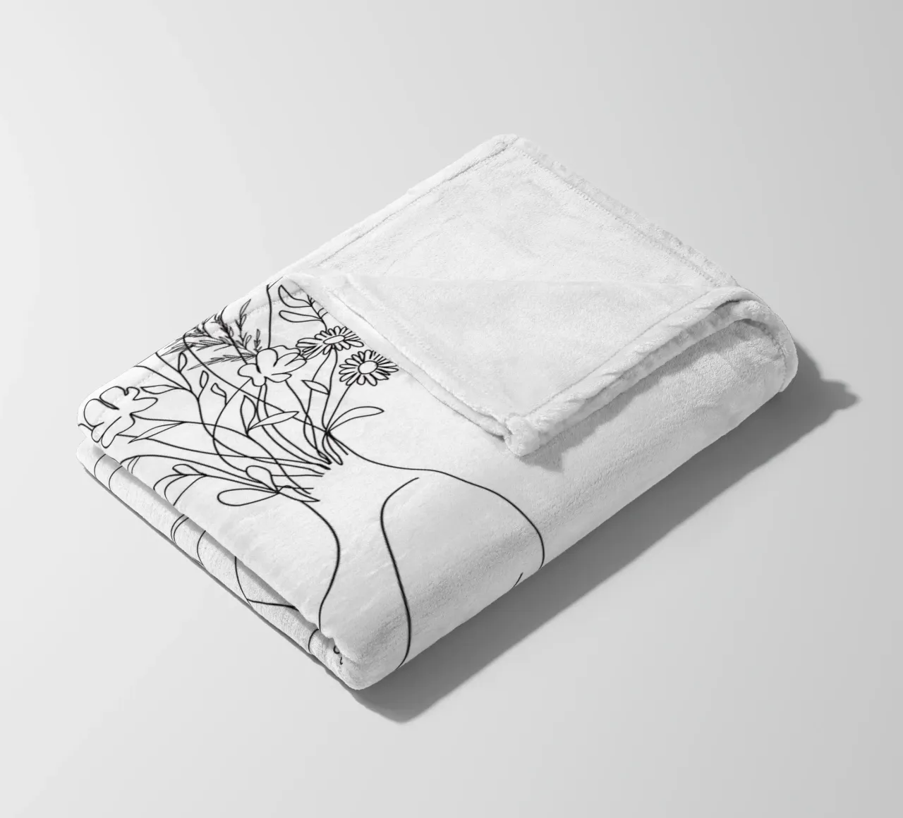 Minimal Line Bloom coperta in pile da Nadjaa