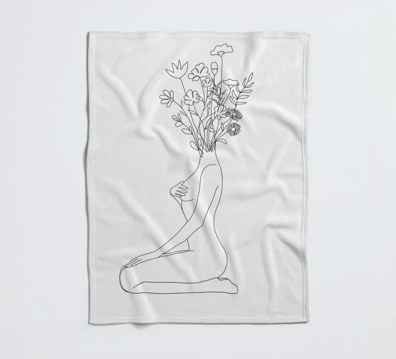 Minimal Line Bloom coperta in pile da Nadjaa