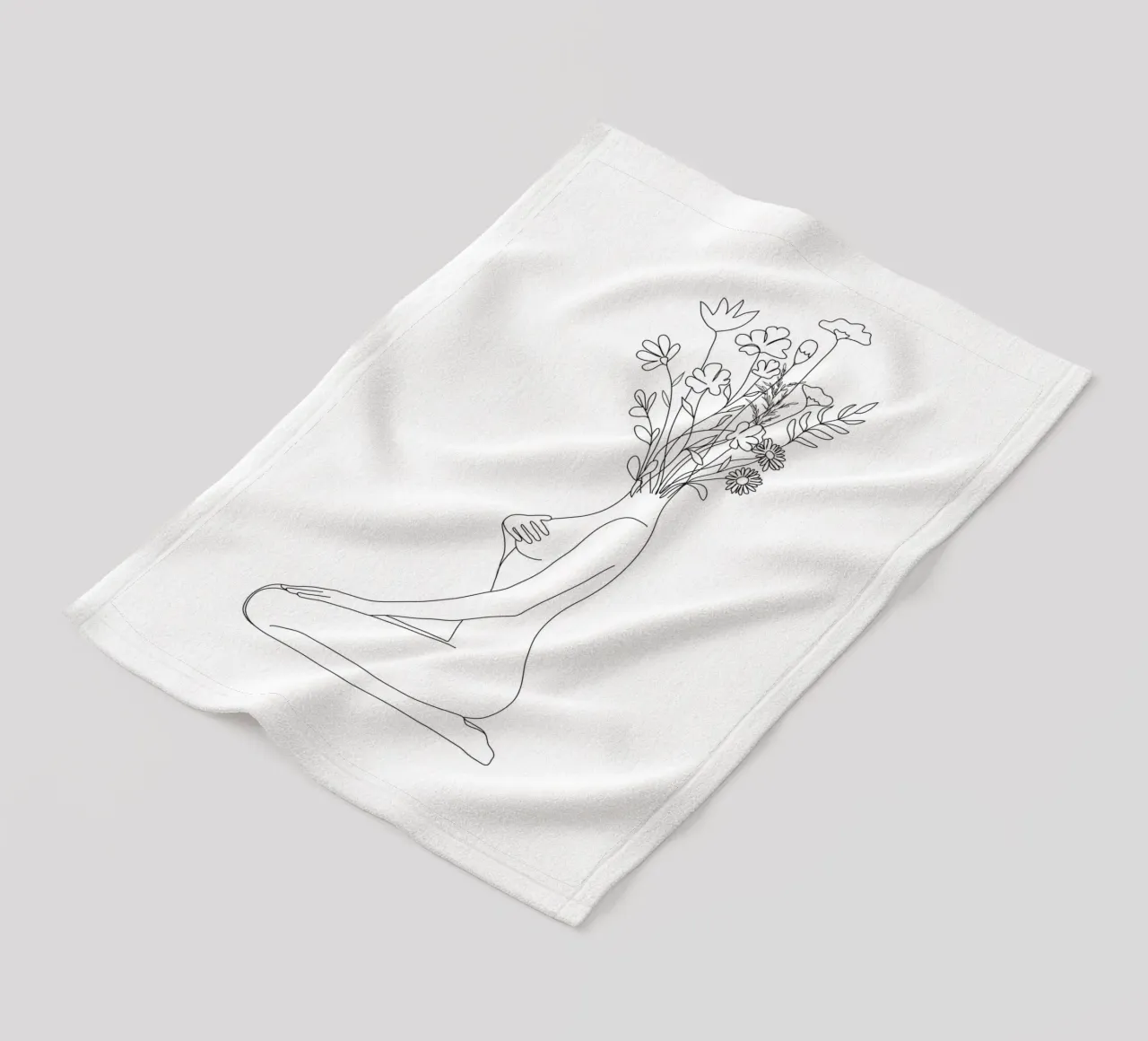 Minimal Line Bloom coperta in pile da Nadjaa