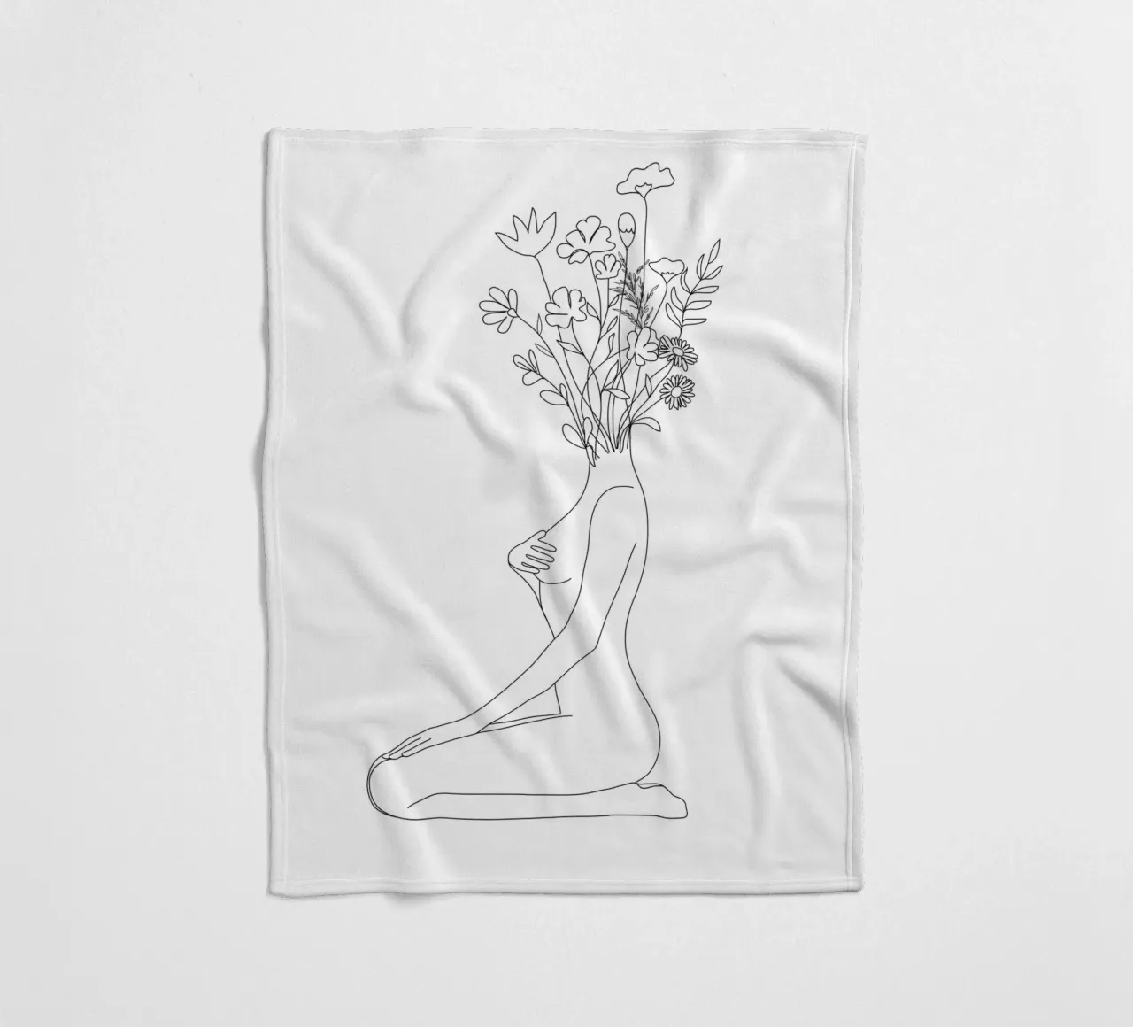 Minimal Line Bloom coperta in pile da Nadjaa