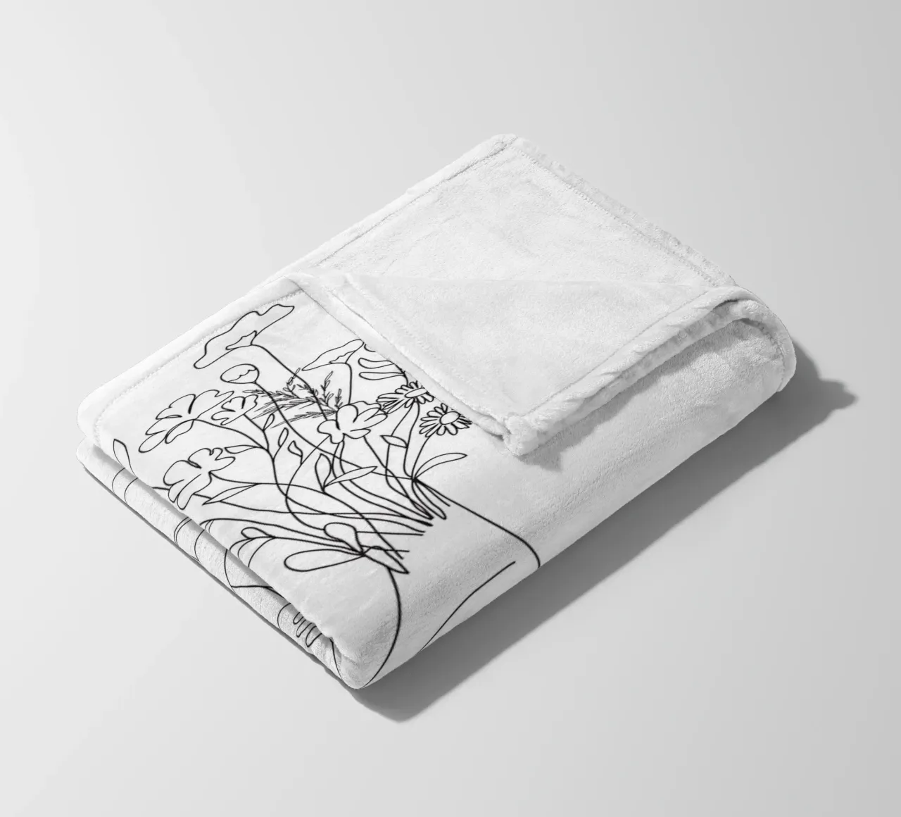 Minimal Line Bloom coperta in pile da Nadjaa