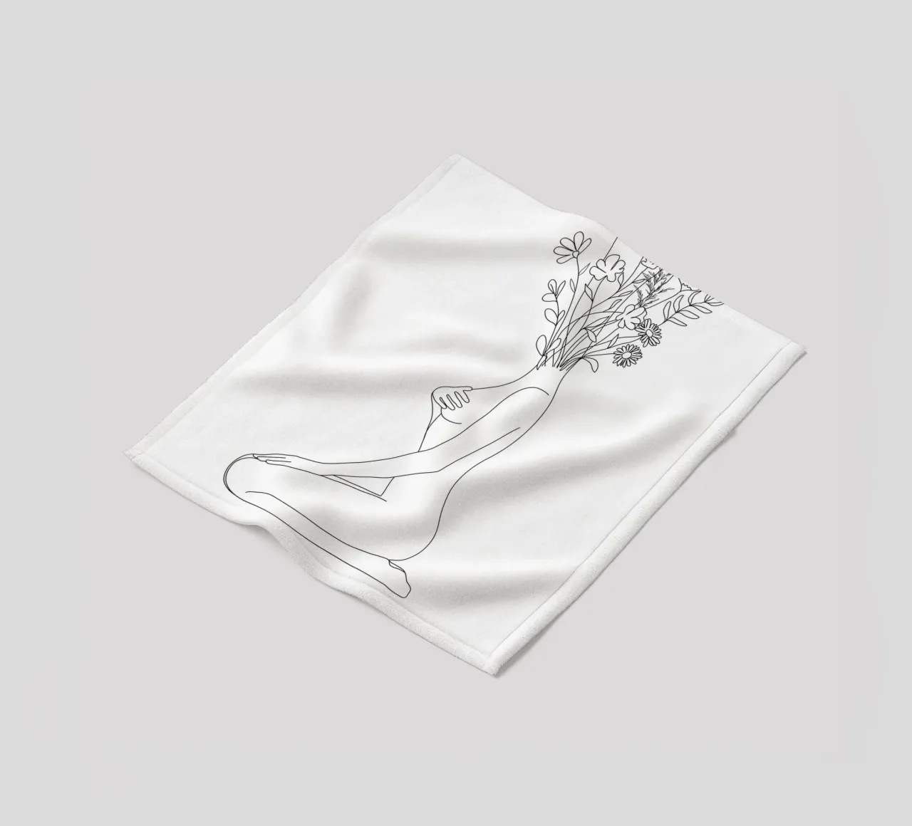 Minimal Line Bloom coperta in pile da Nadjaa