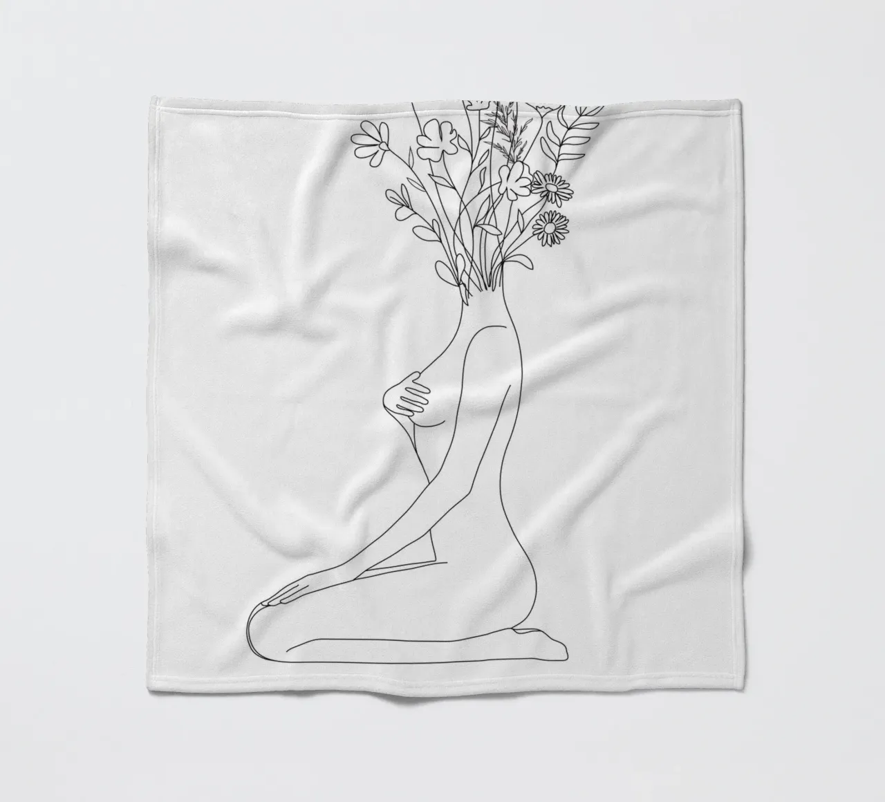 Minimal Line Bloom coperta in pile da Nadjaa