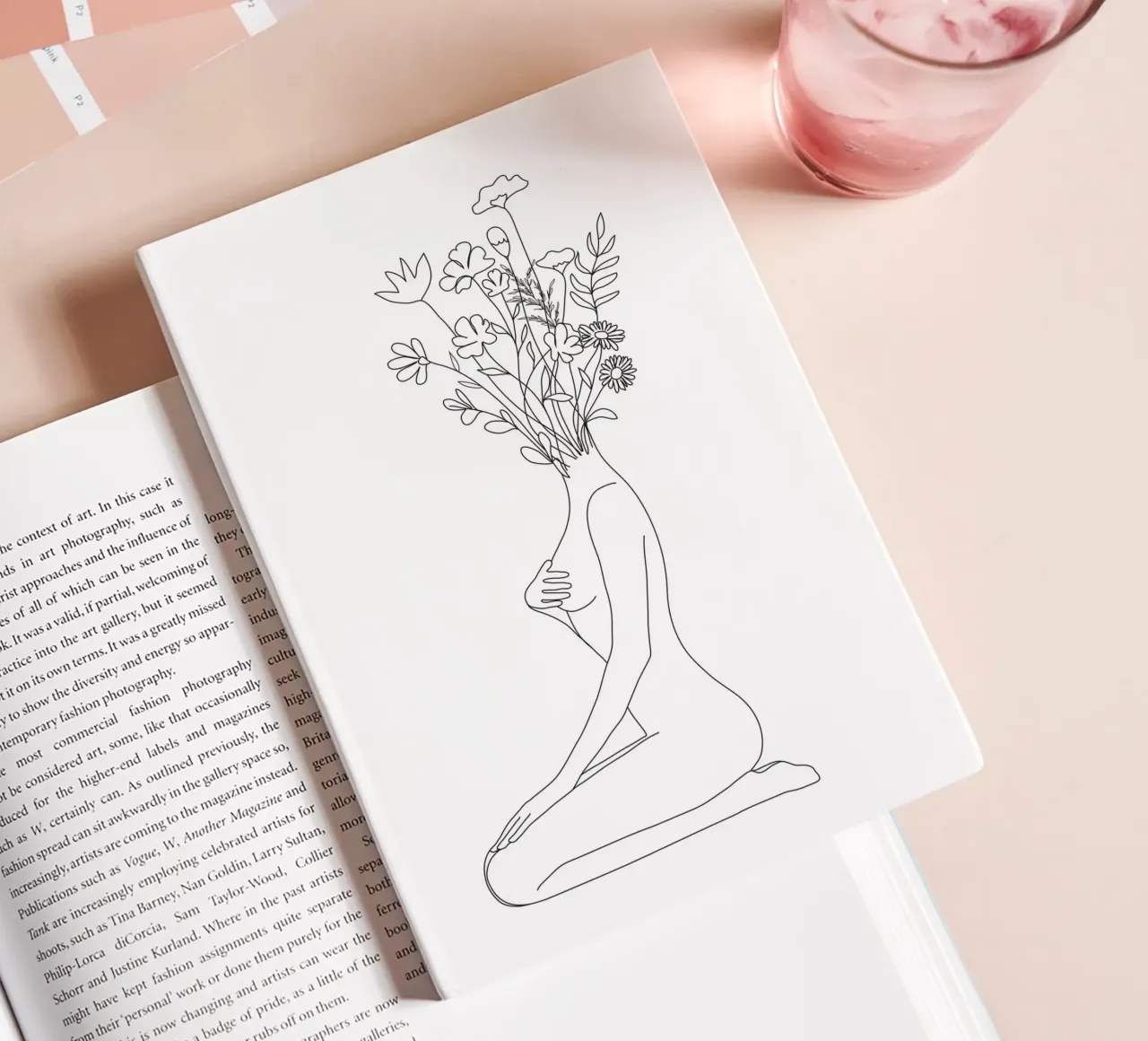 Minimal Line Bloom notebook by Nadjaa