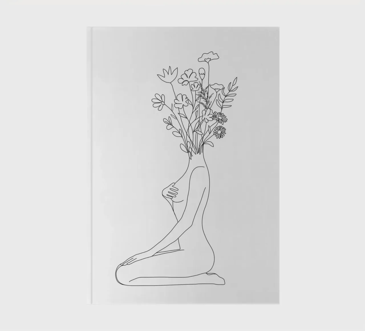 Minimal Line Bloom notebook by Nadjaa