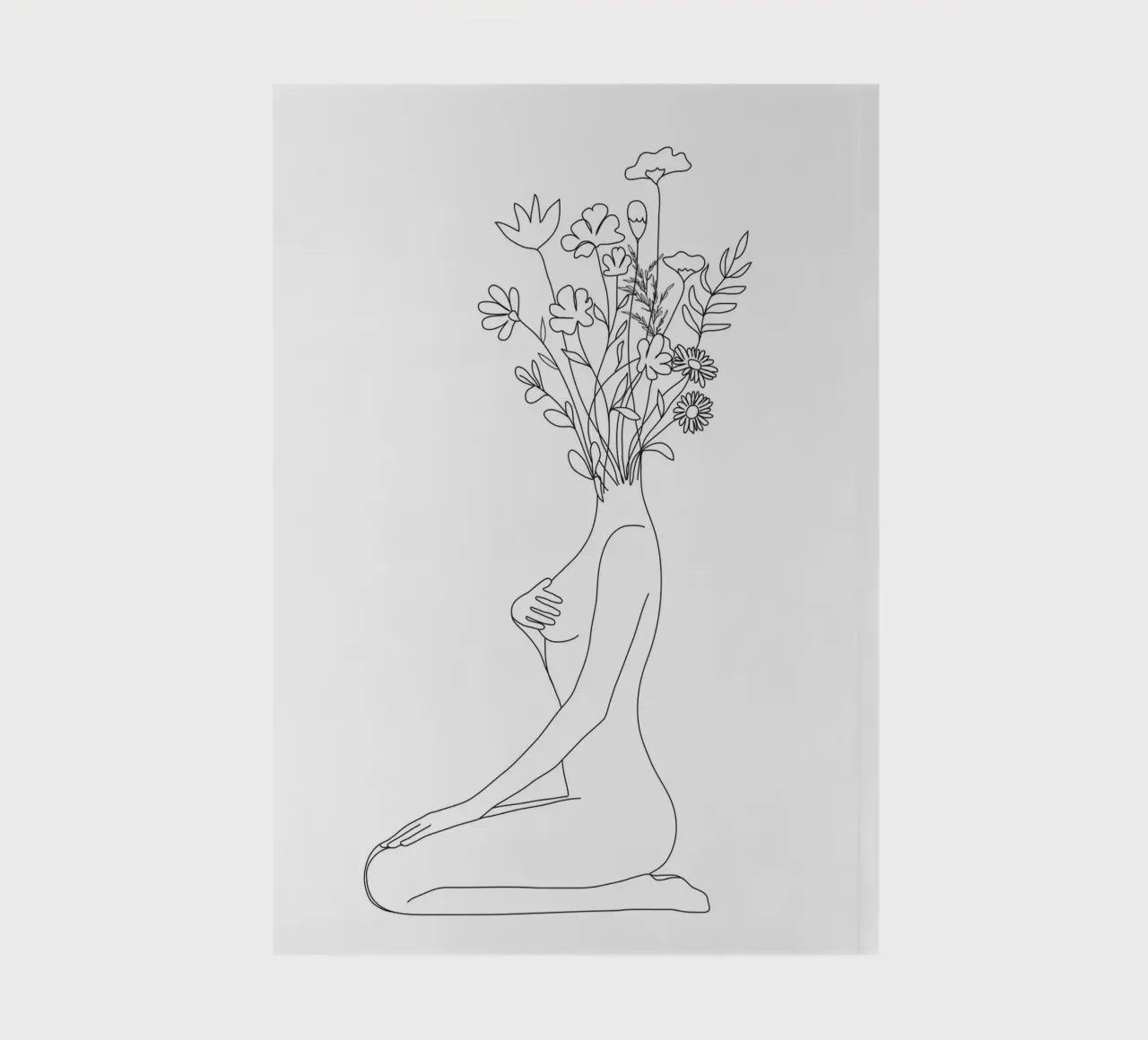 Minimal Line Bloom notebook by Nadjaa