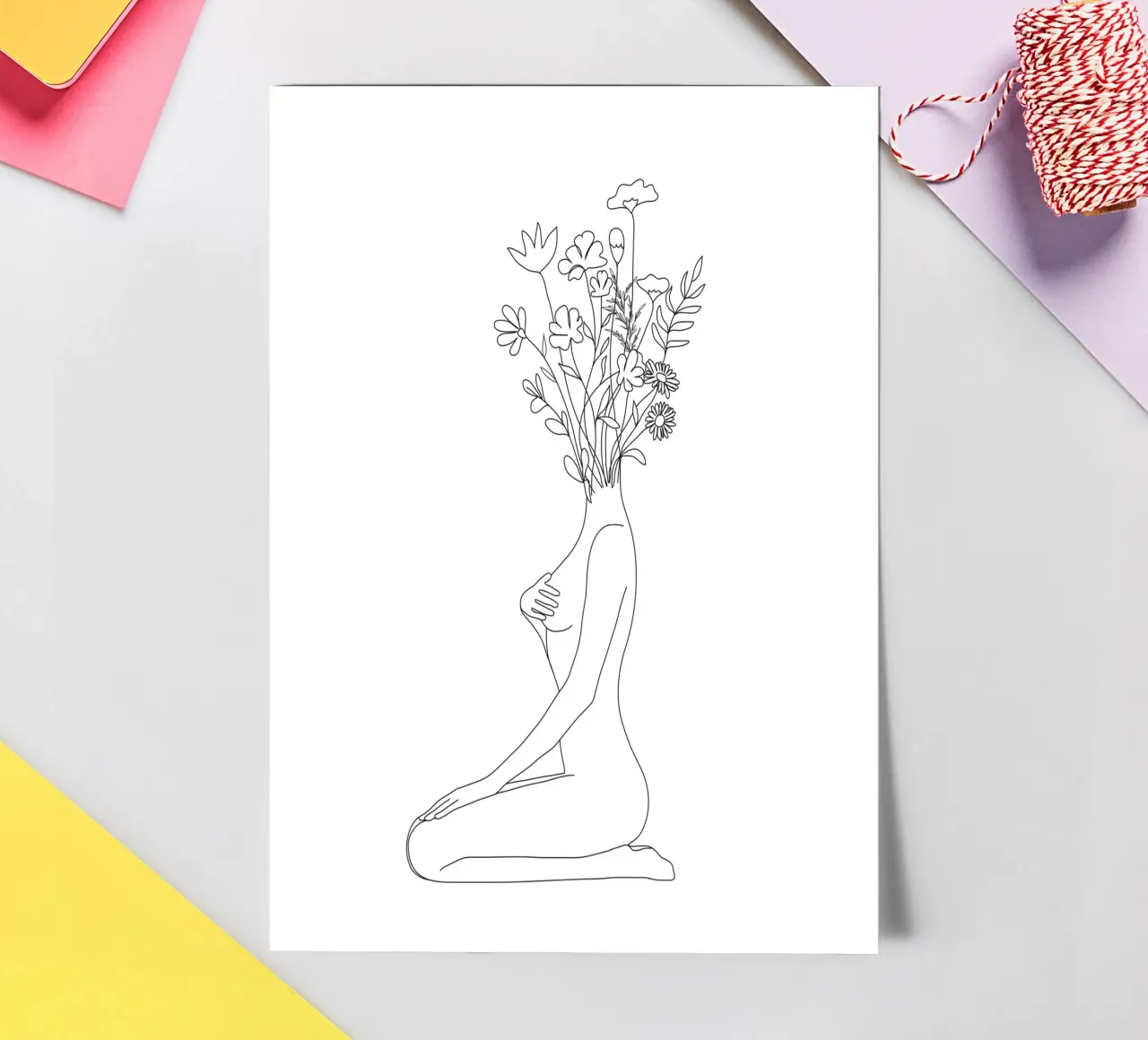 Minimal Line Bloom foglio adesivo da Nadjaa