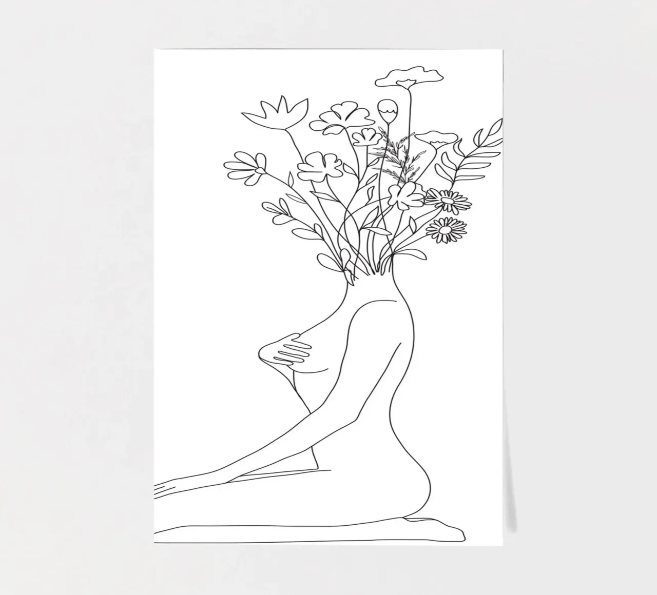 Minimal Line Bloom foglio adesivo da Nadjaa