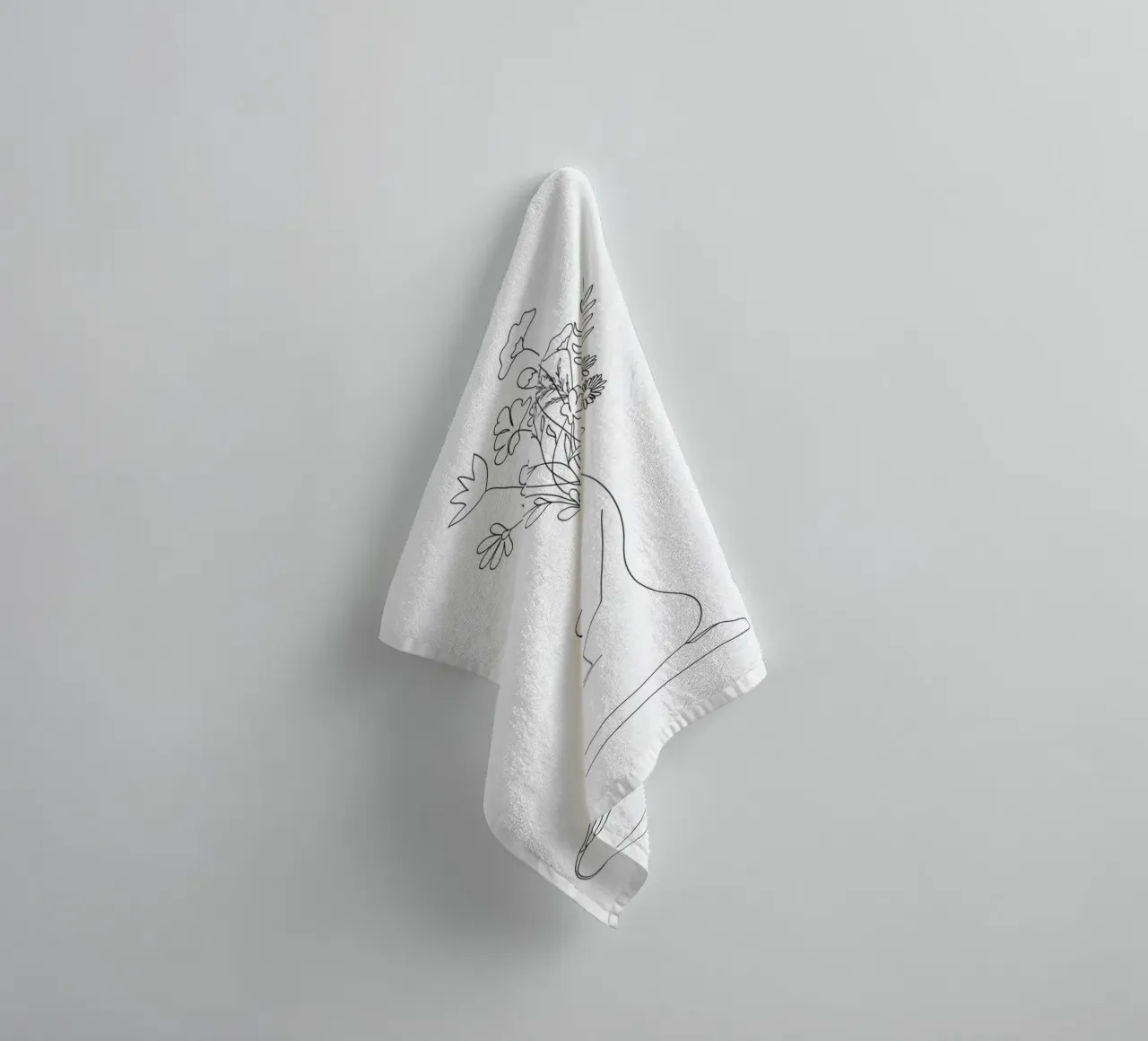 Minimal Line Bloom towel by Nadjaa