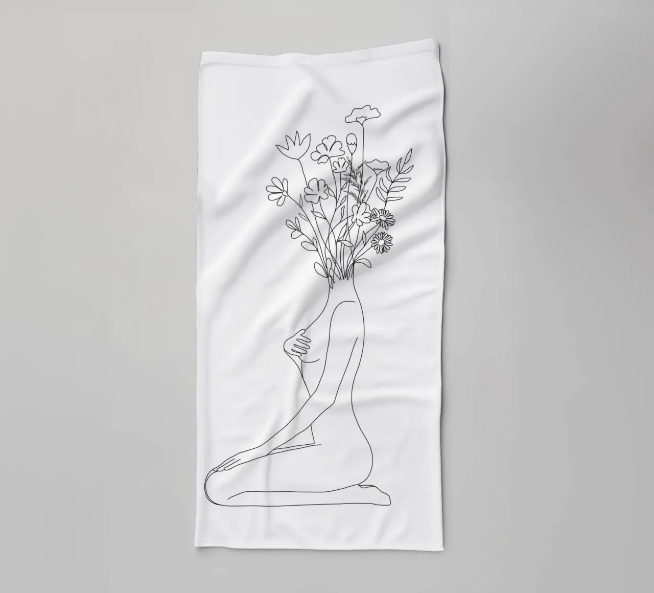 Minimal Line Bloom towel by Nadjaa