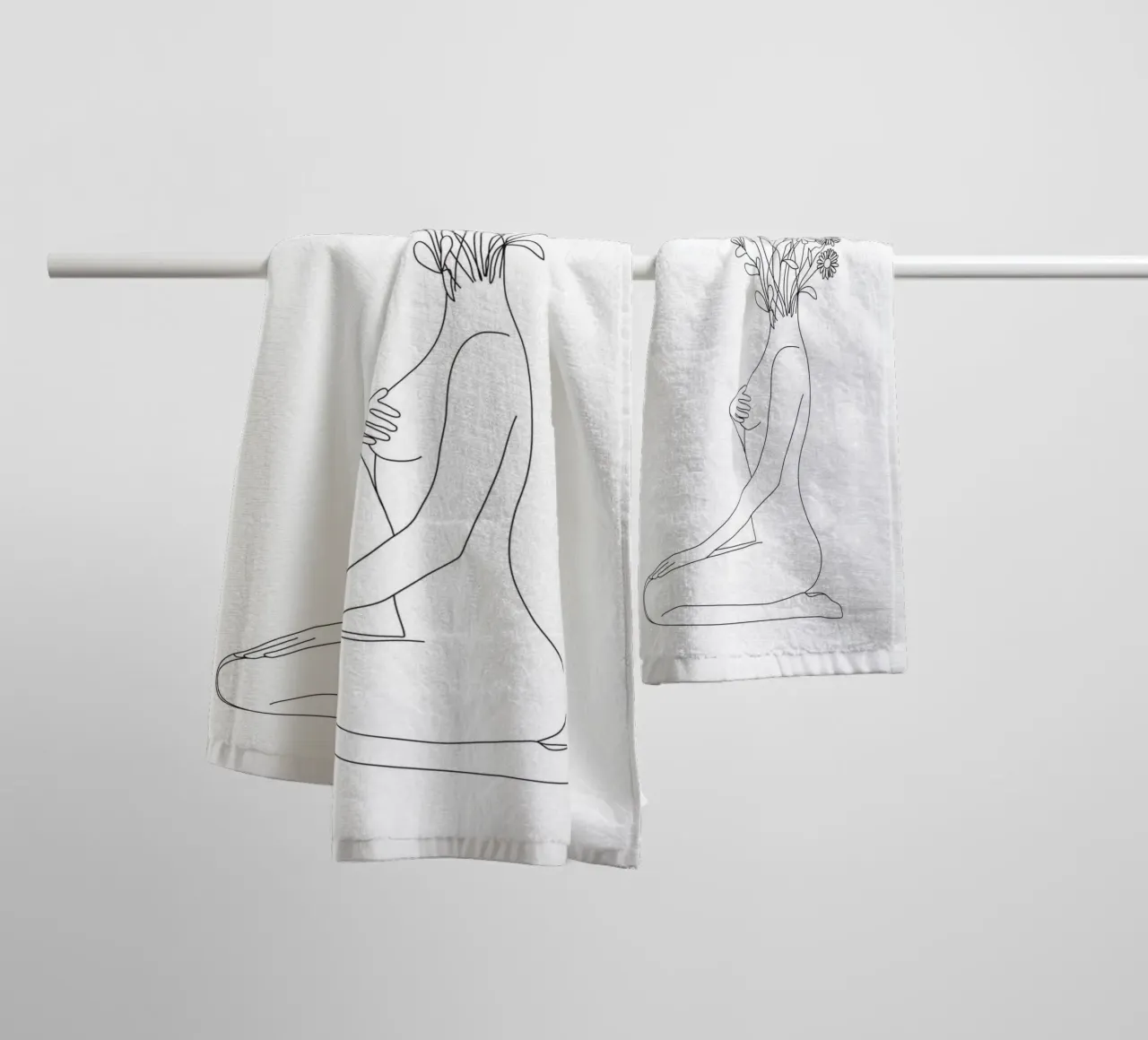 Minimal Line Bloom towel by Nadjaa
