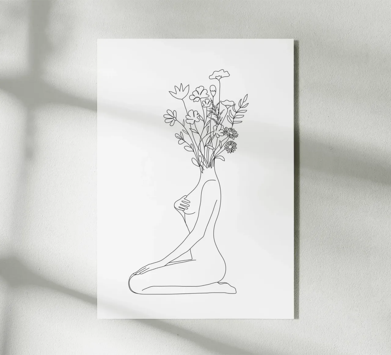 Minimal Line Bloom acryl van Nadjaa