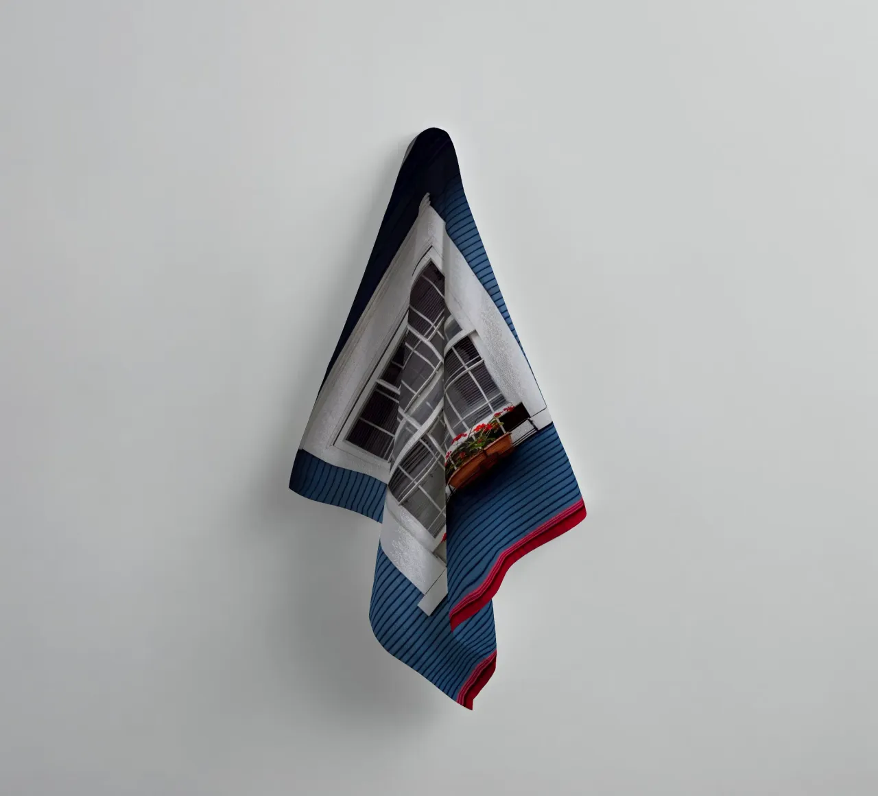 window in striped wall asciugamano da bagno da feny