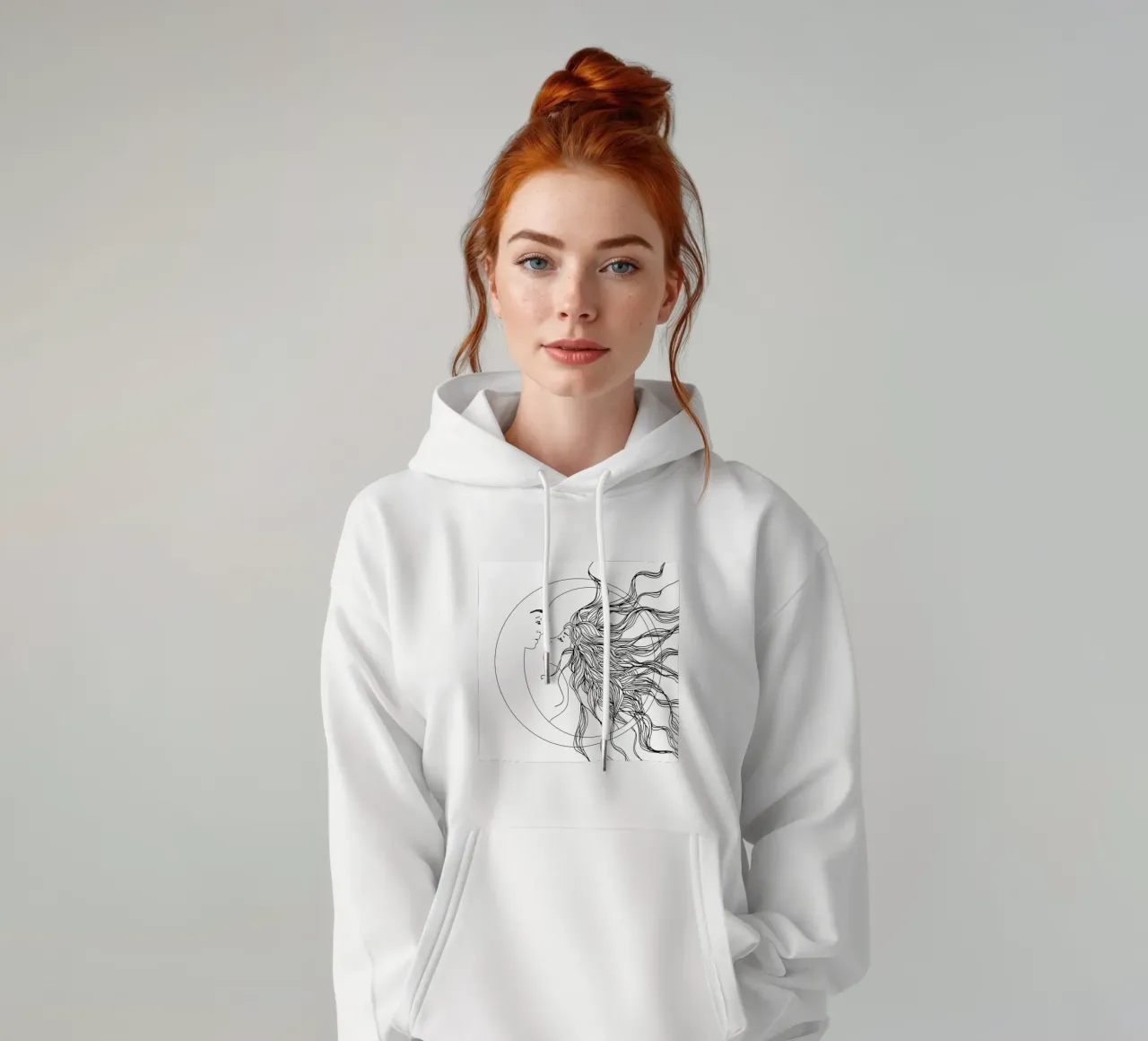 Sun and Moon II felpa con cappuccio da Nadjaa