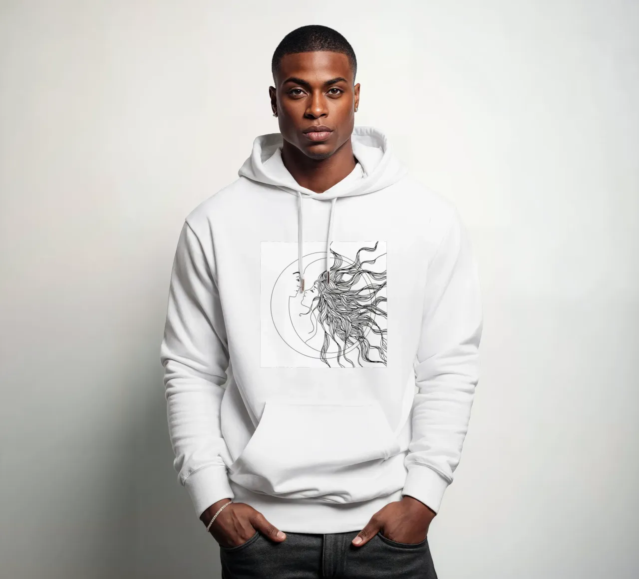 Sun and Moon II felpa con cappuccio da Nadjaa