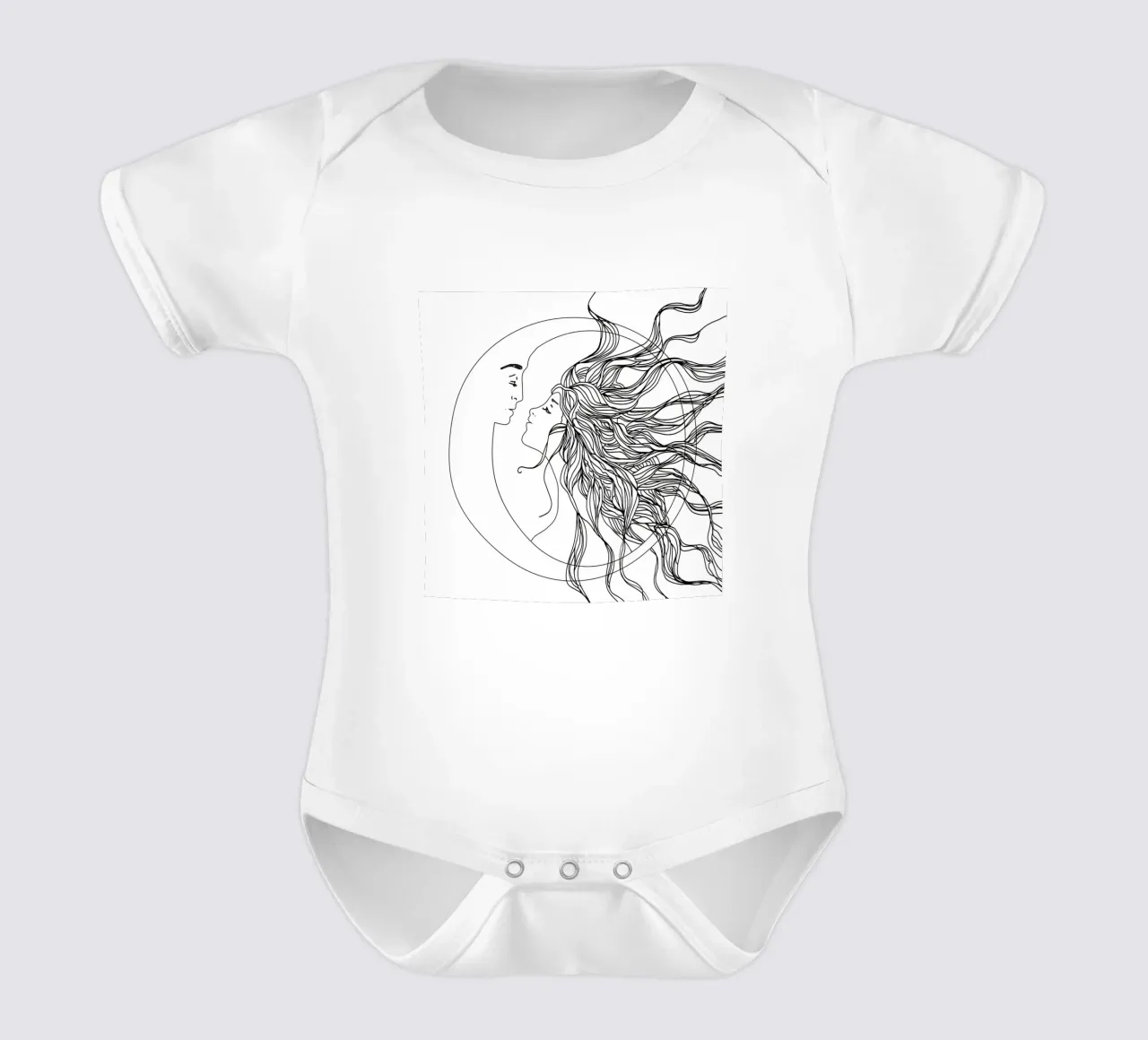 Sun and Moon II body neonato maniche corte da Nadjaa