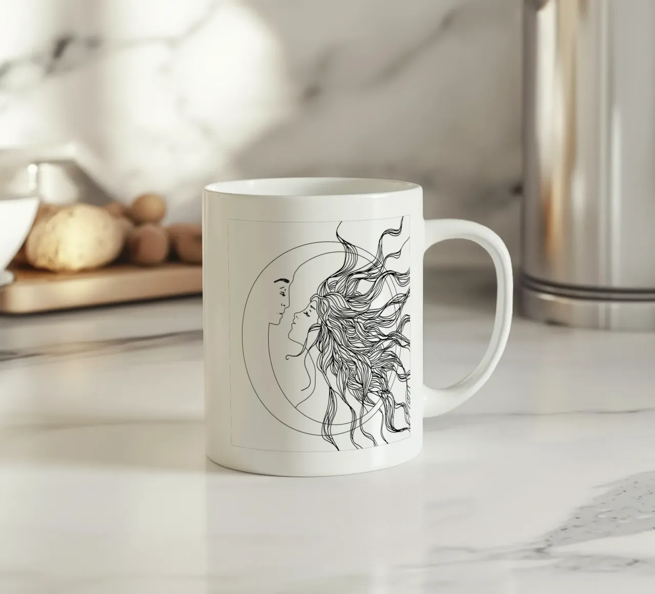 Sun and Moon II tazza in ceramica da Nadjaa